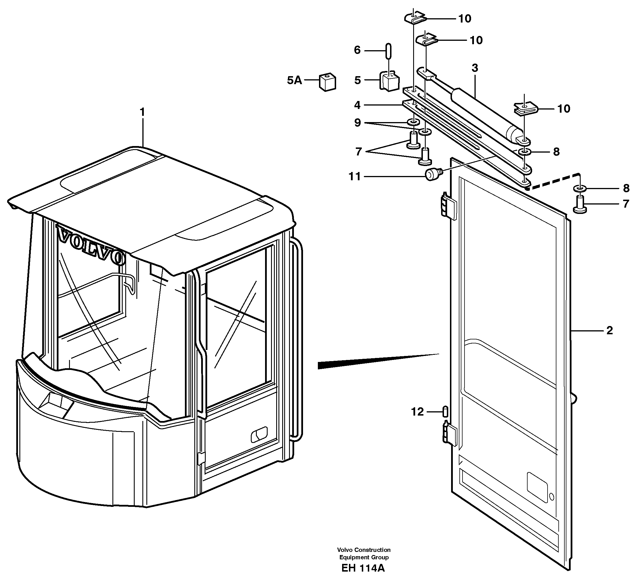 Door with fitting parts — volvo parts diagram