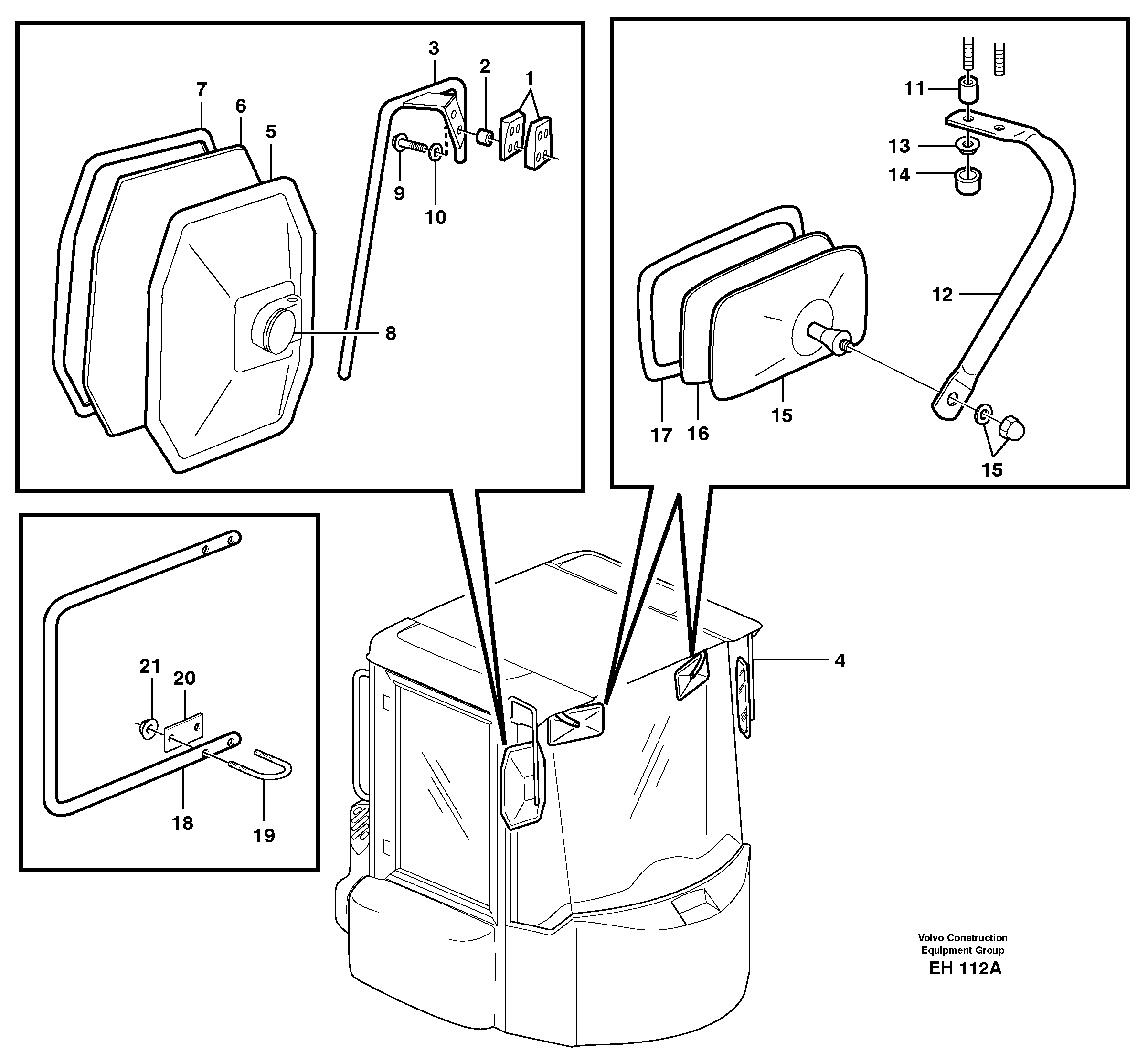 Rear view mirror — volvo parts diagram