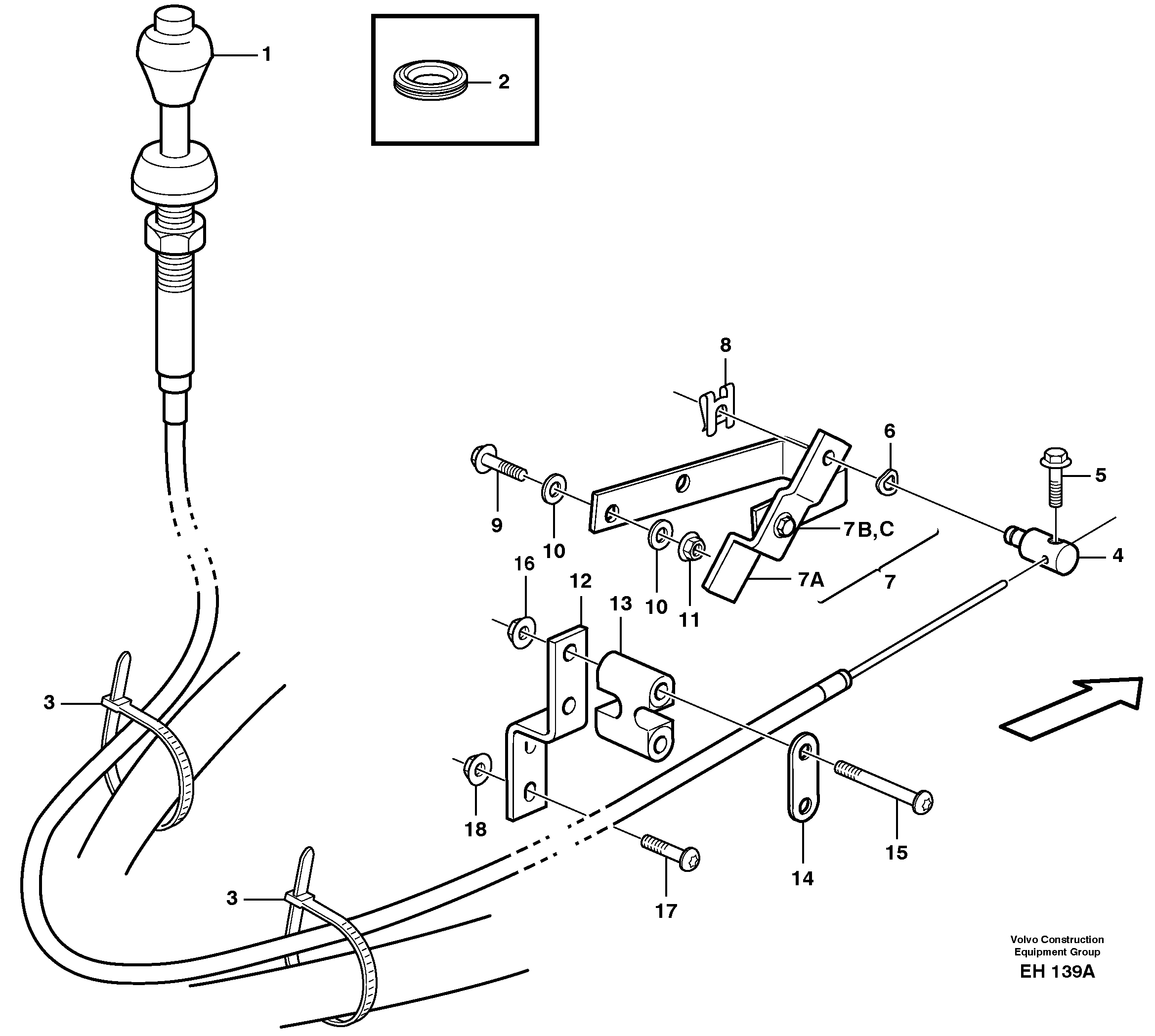 Hand throttle control.  93568 — volvo parts diagram