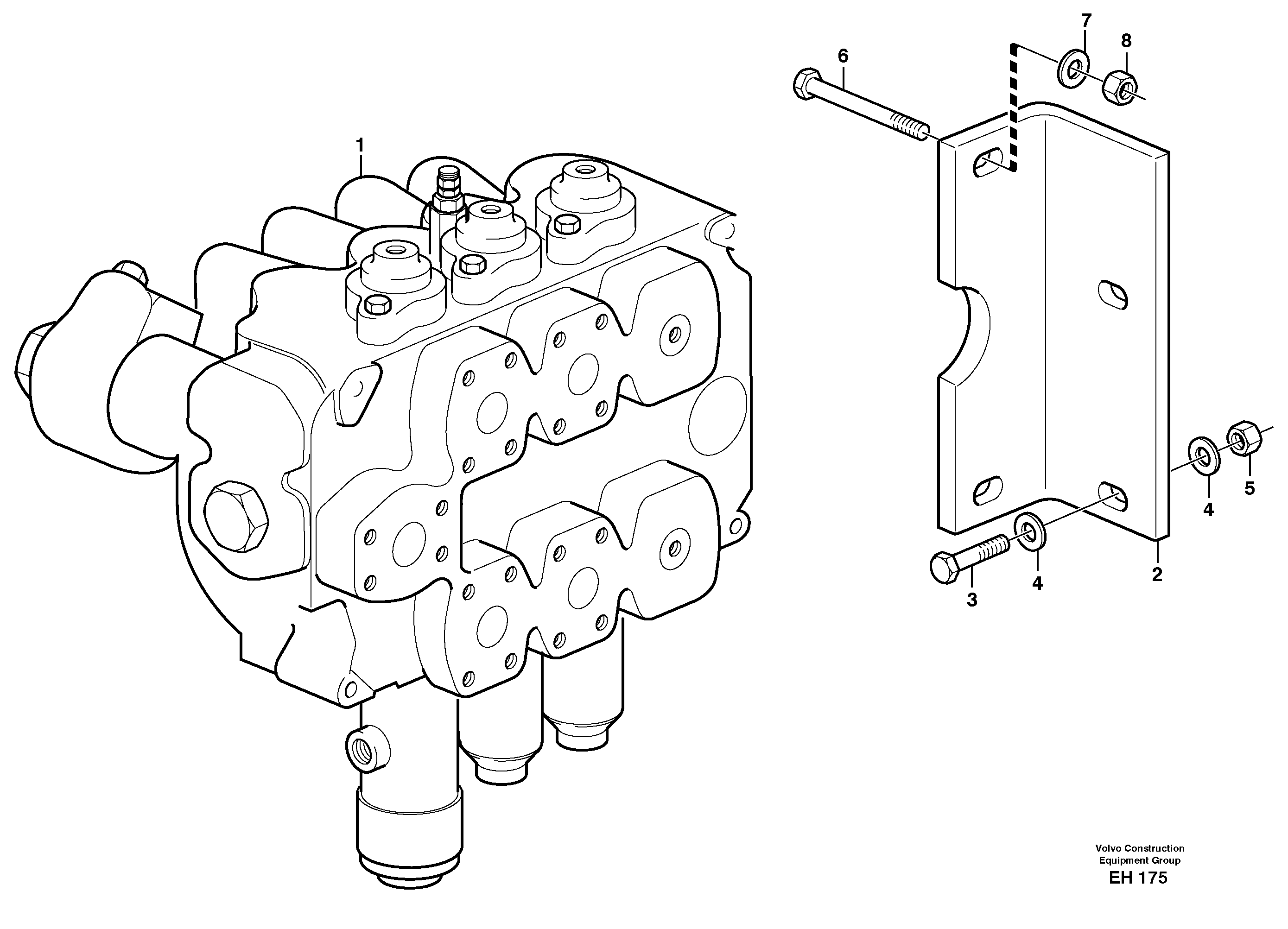 Control valve with fitting parts. — volvo parts diagram