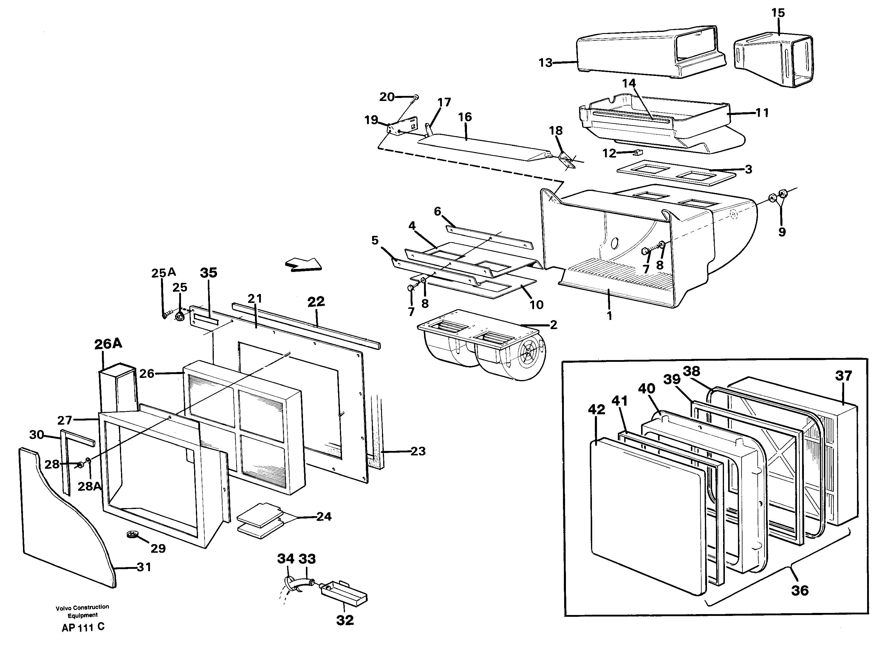 Air filter — volvo parts diagram