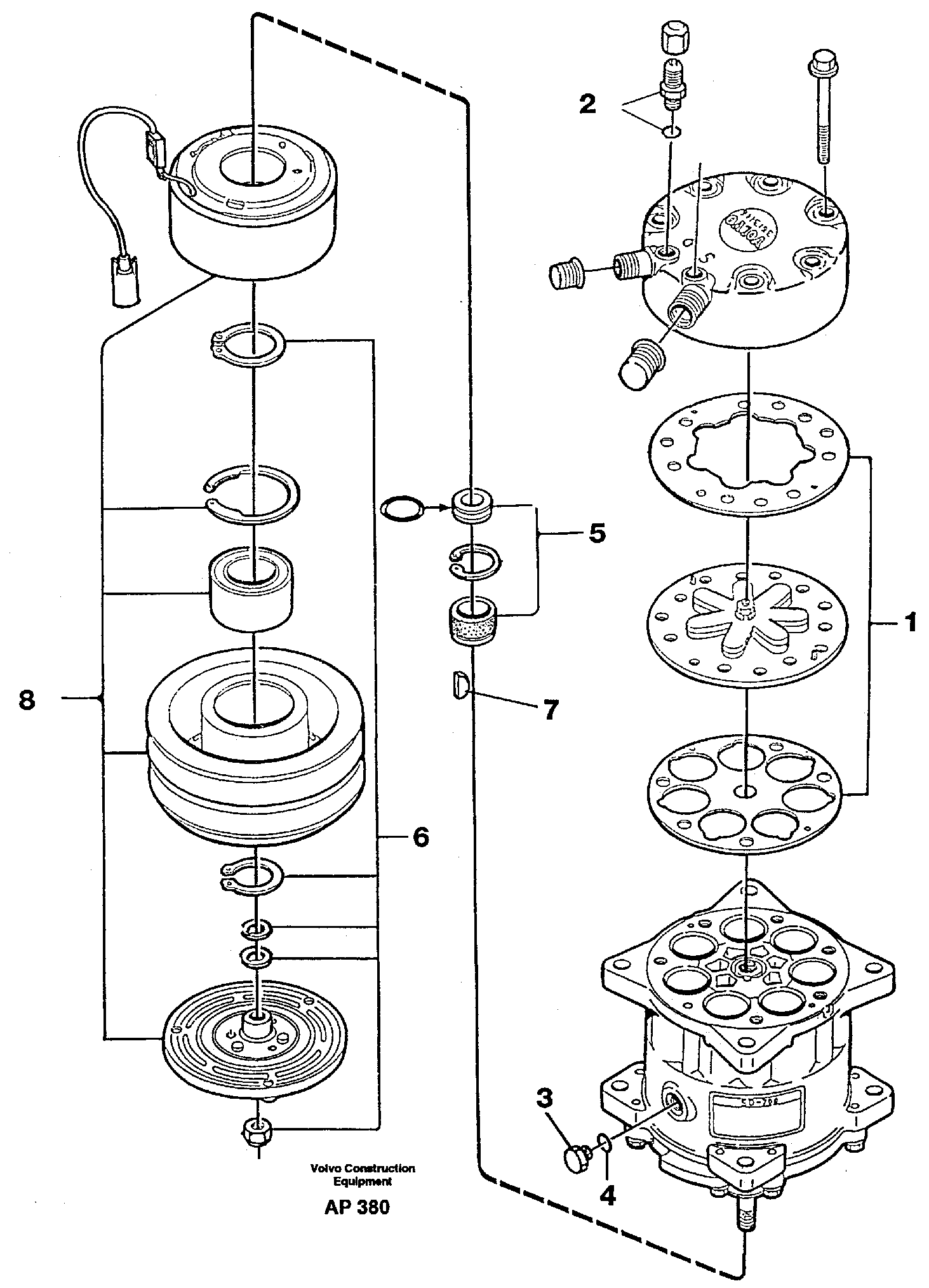 Air compressor 94562,94839 — volvo parts diagram