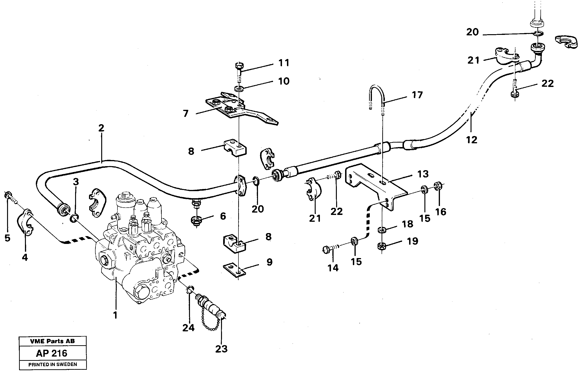 Hydraulic system Return line — volvo parts diagram