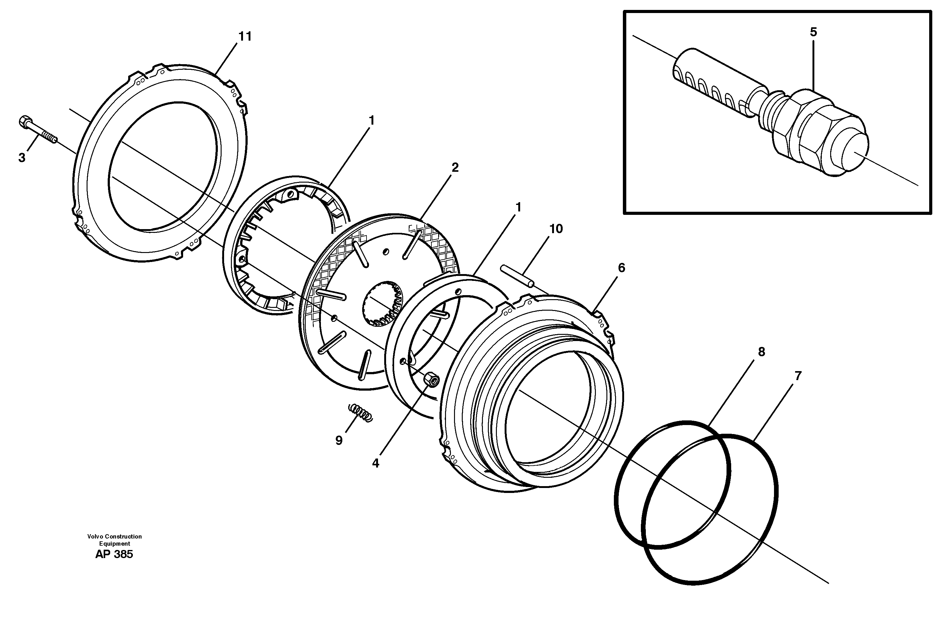 Multi-disc brake, rear 23847/ 23859 — volvo parts diagram