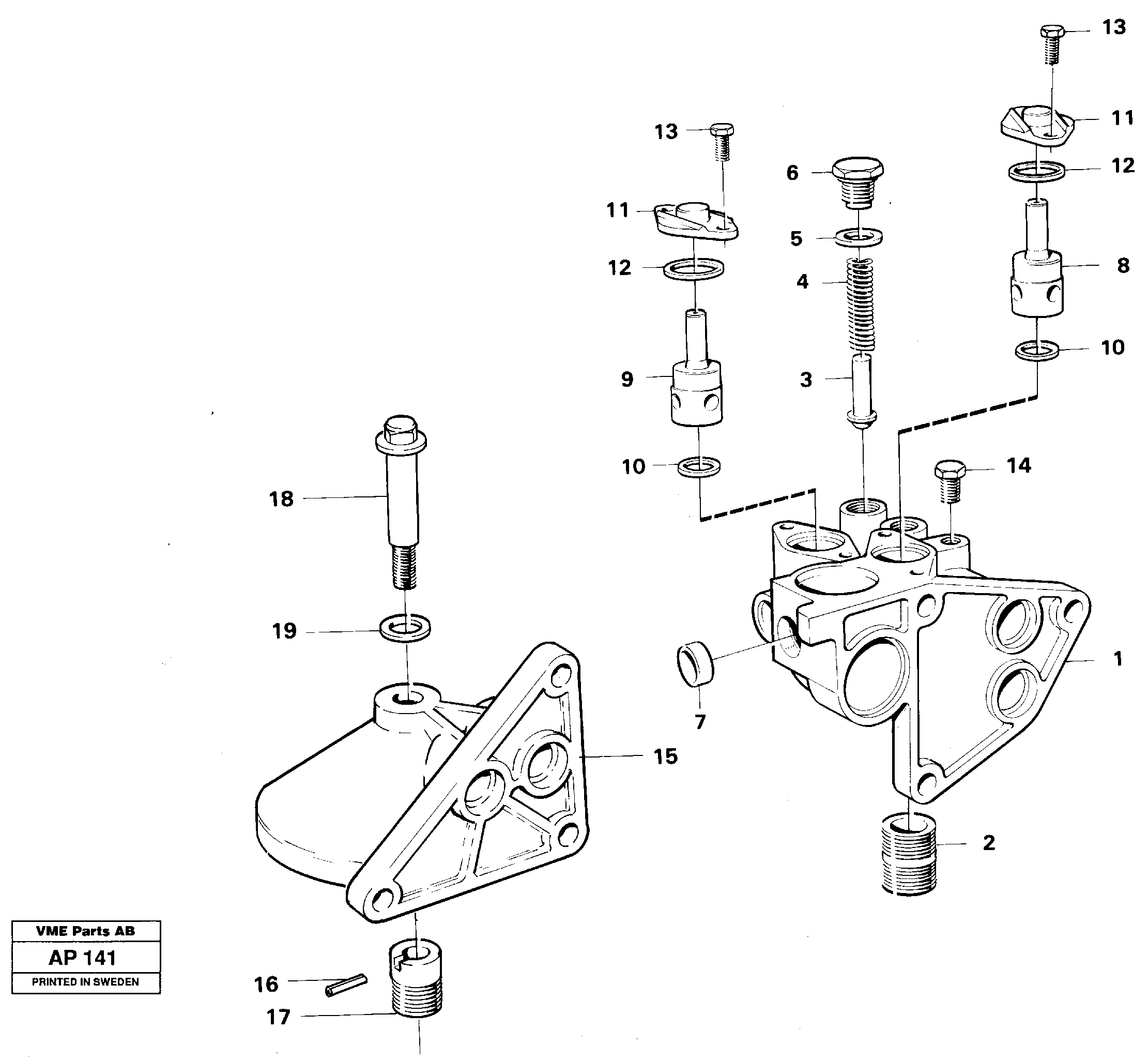 Housing, oil filter — volvo parts diagram