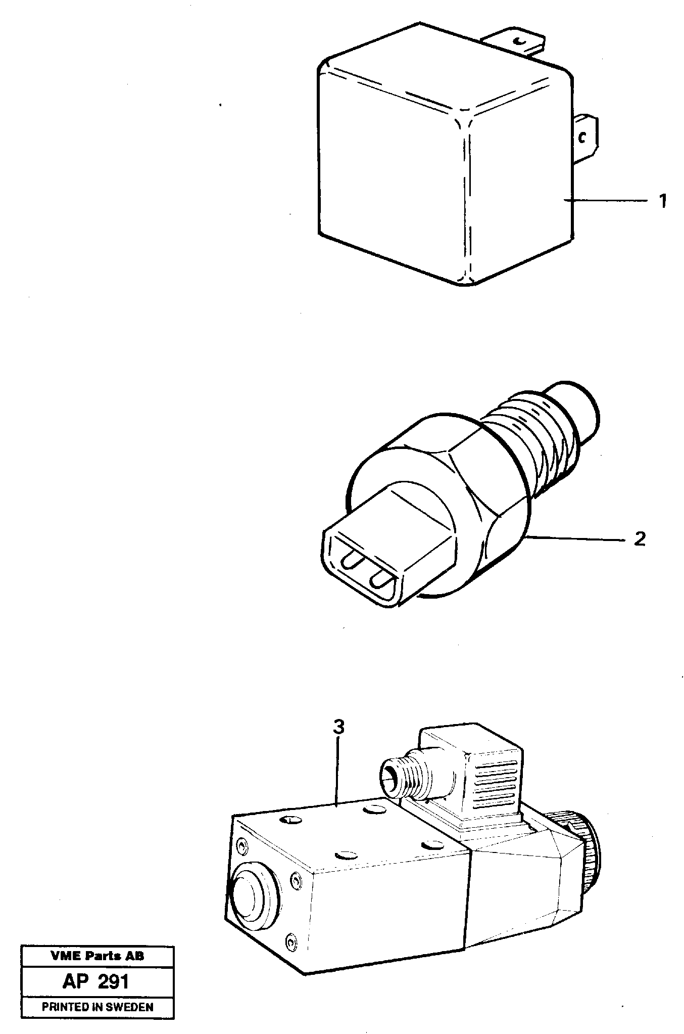 Relays, sensors and solenoid valves Reference list — volvo parts diagram