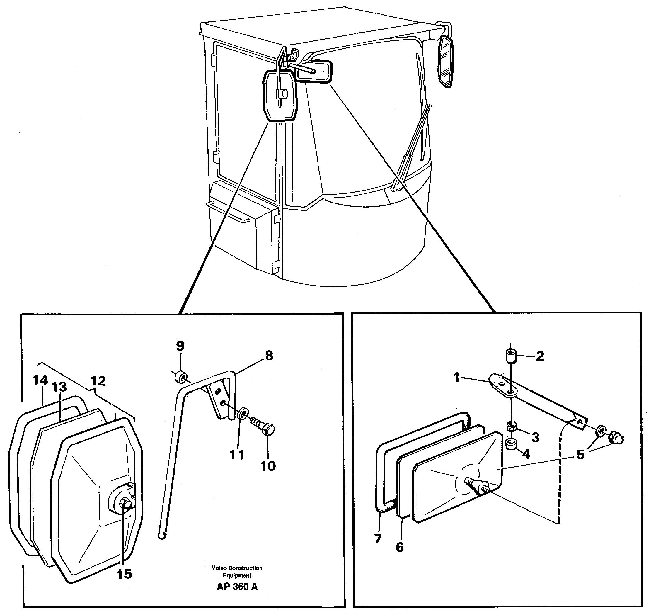 Rear view mirror — volvo parts diagram