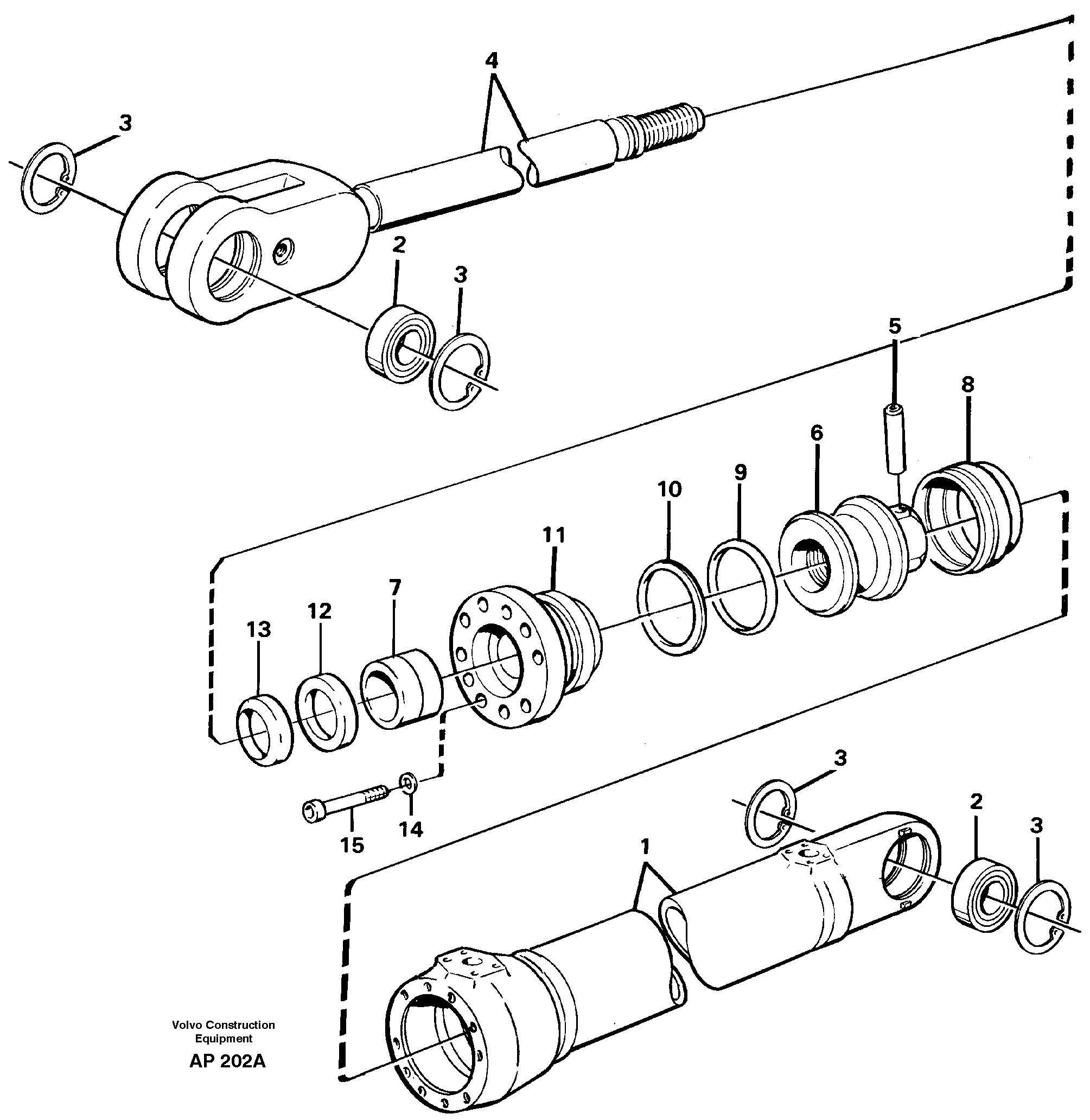 Hydraulic cylinder — volvo parts diagram