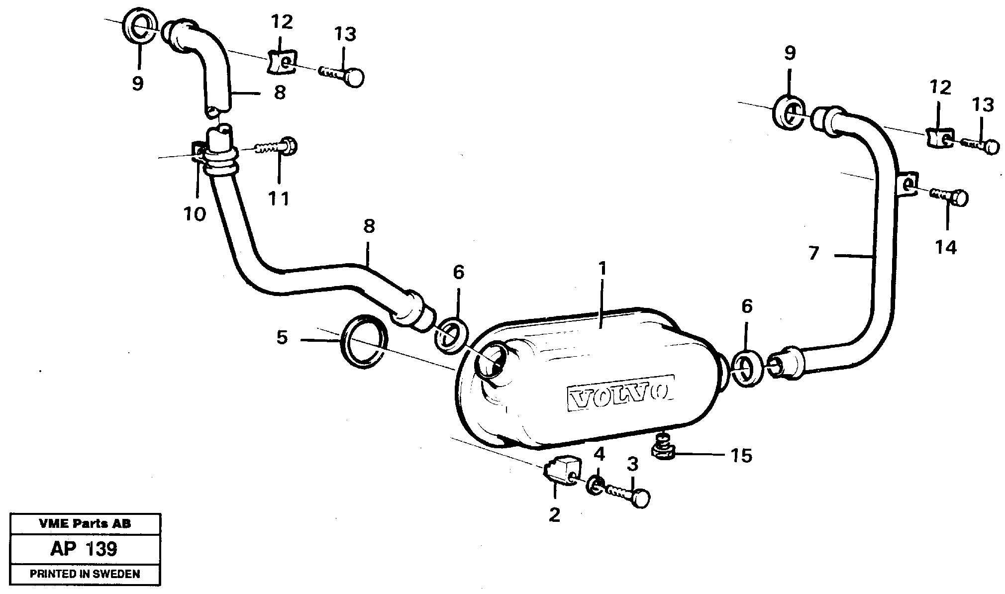 Oil cooler — volvo parts diagram