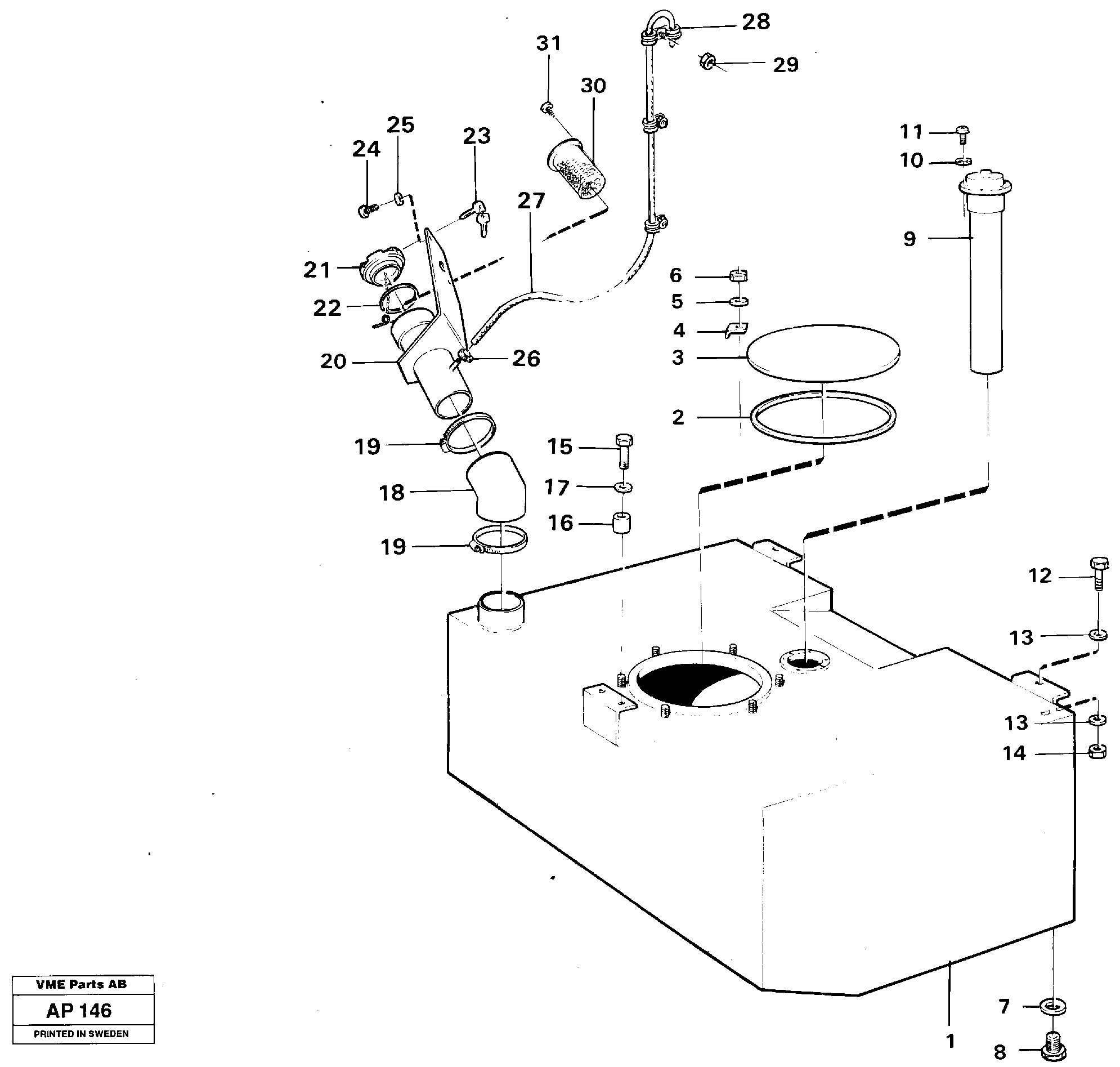 Fuel tank — volvo parts diagram