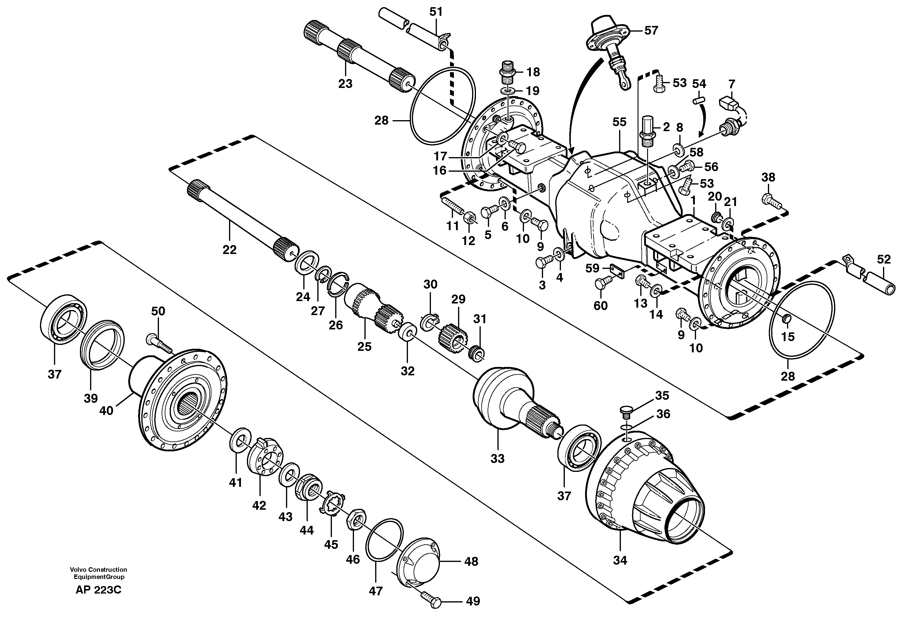 Planetary axle, front AWB 31 — volvo parts diagram