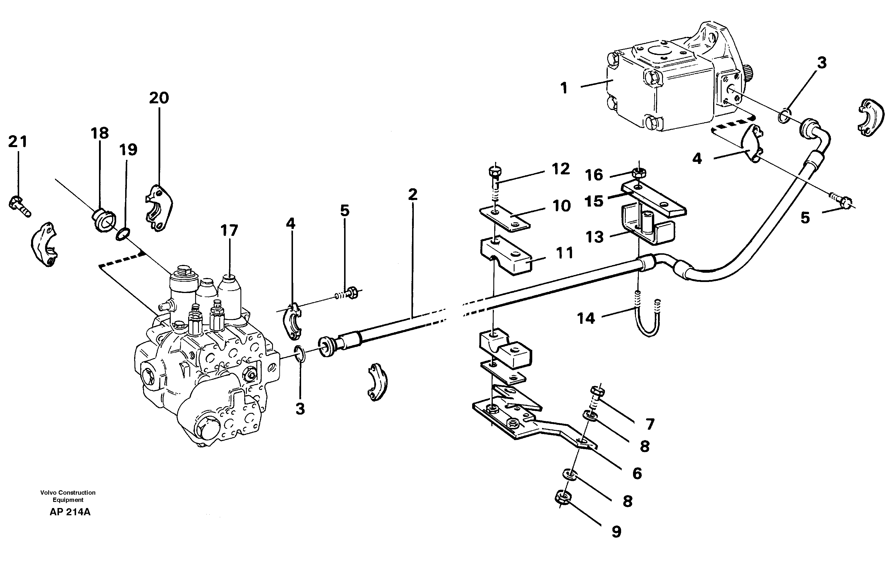Hydraulic system Feed line — volvo parts diagram
