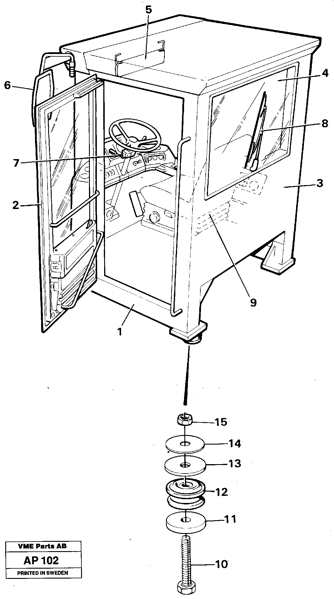 Operator's cab — volvo parts diagram