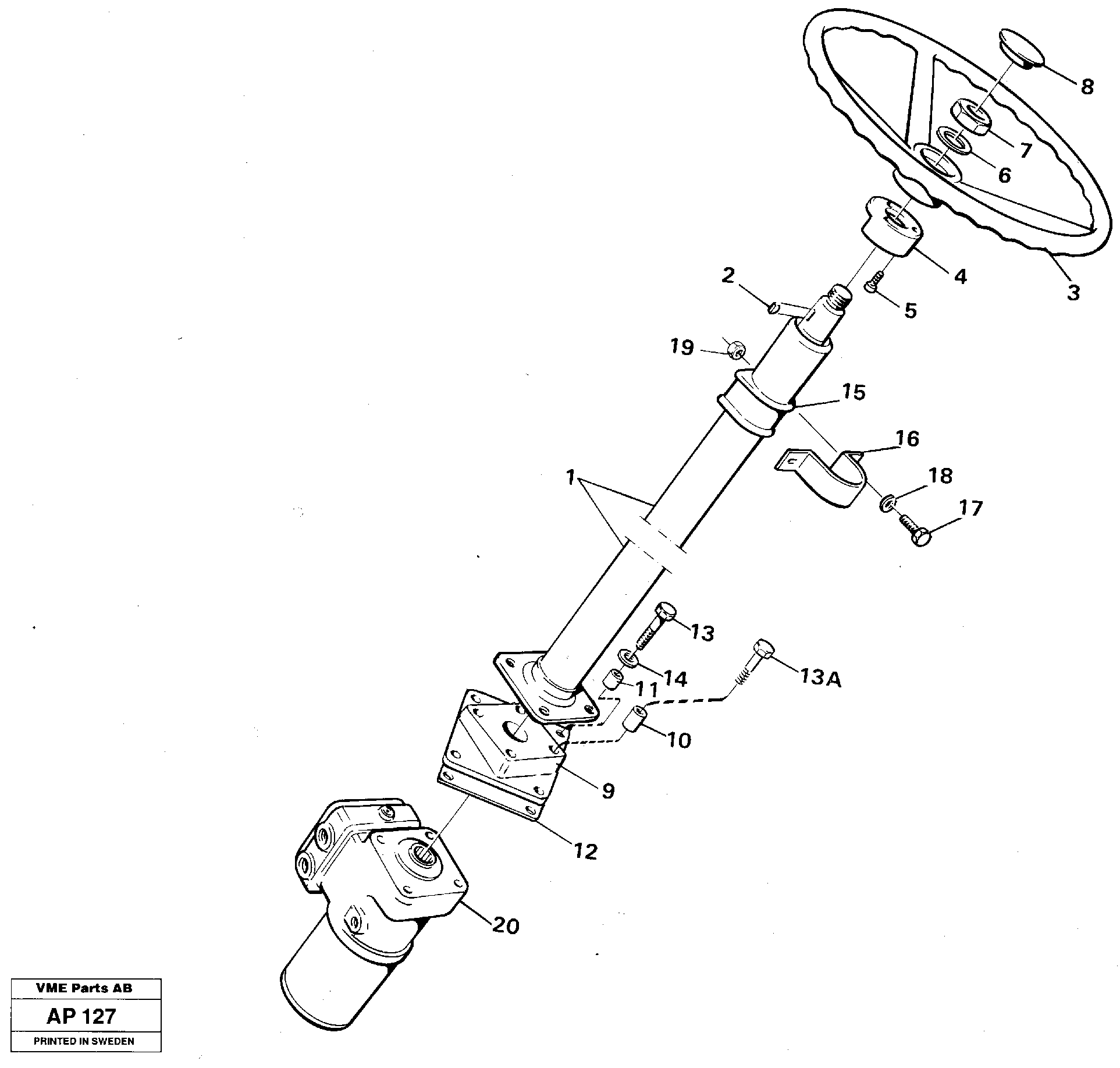 Steering column assembly — volvo parts diagram