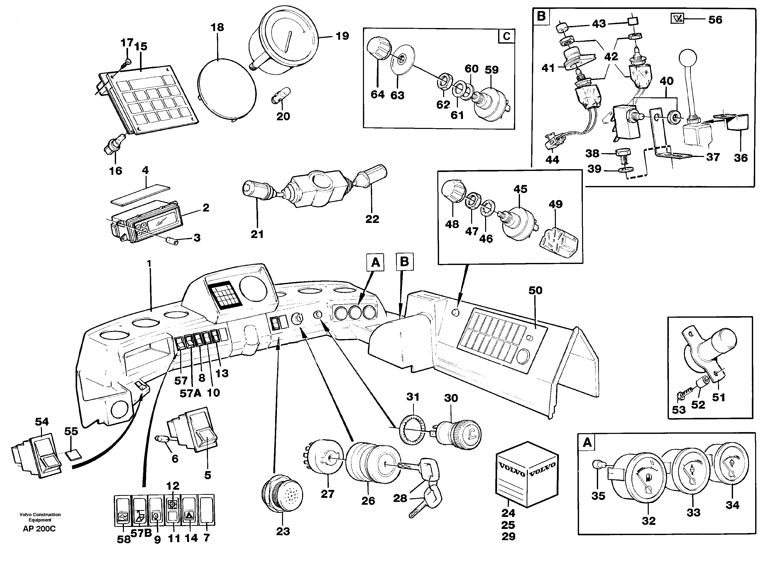 Instruments panel — volvo parts diagram