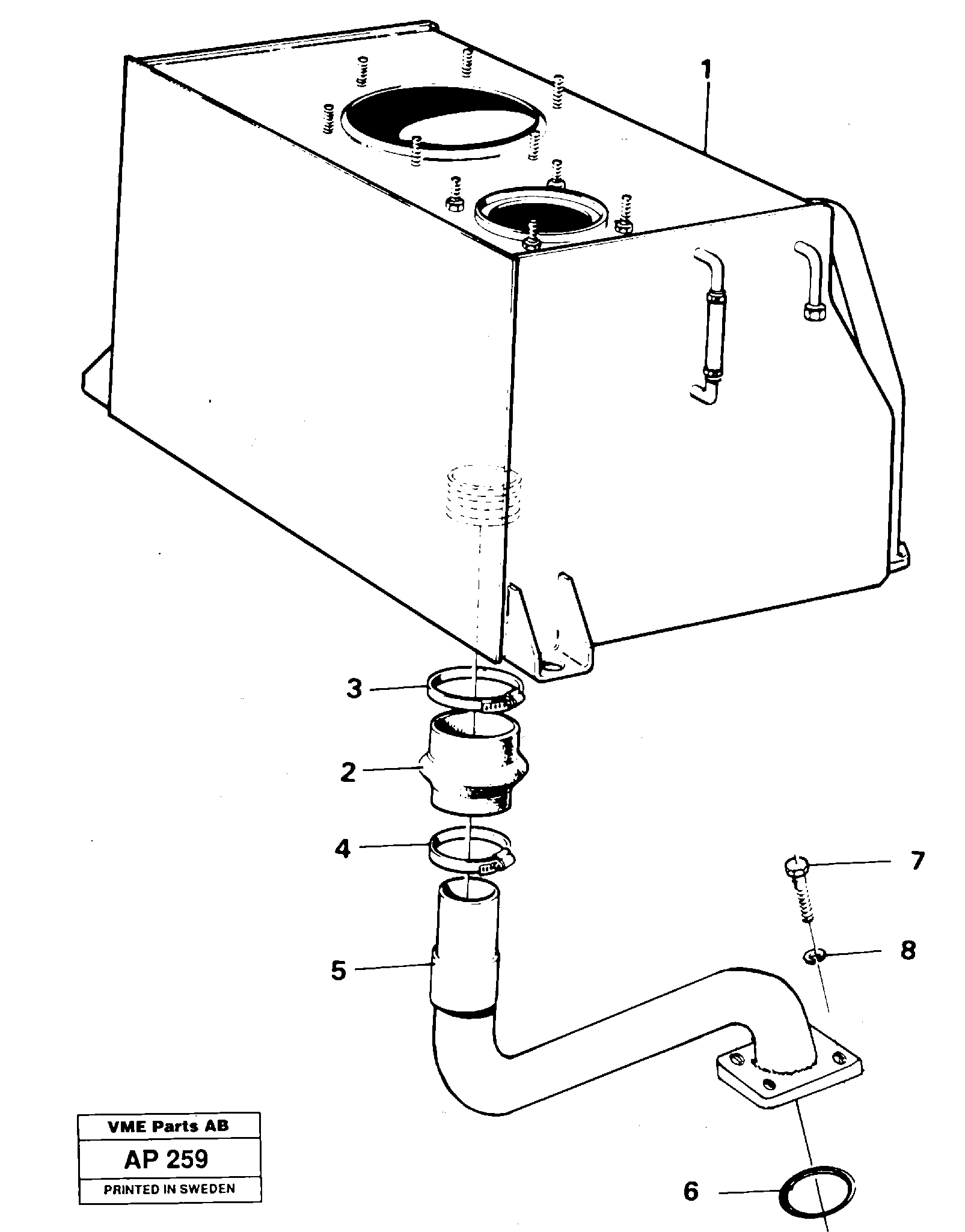 Hydraulic system Suction line — volvo parts diagram