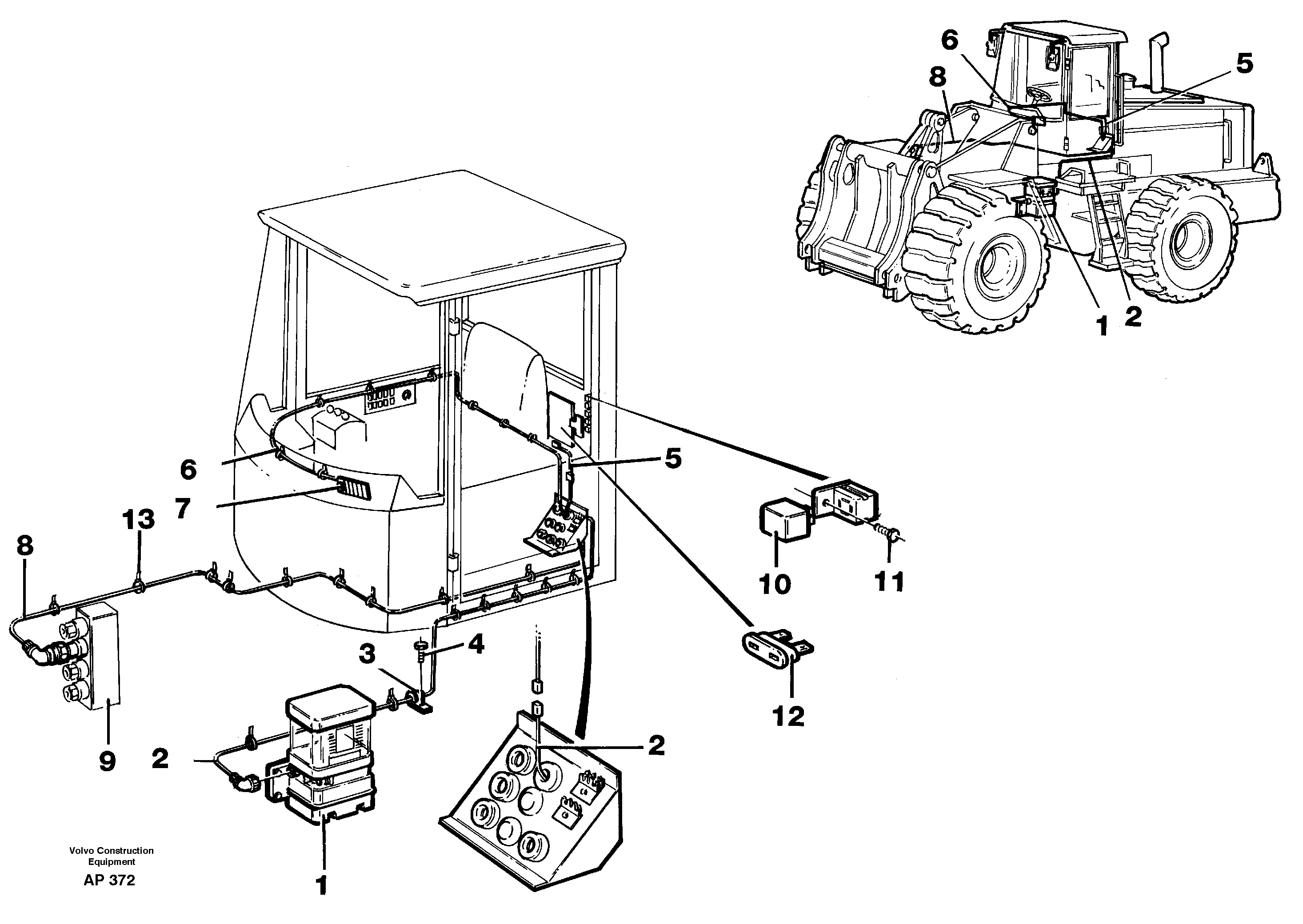 Cable harness for central lubrication.  94810 — volvo parts diagram
