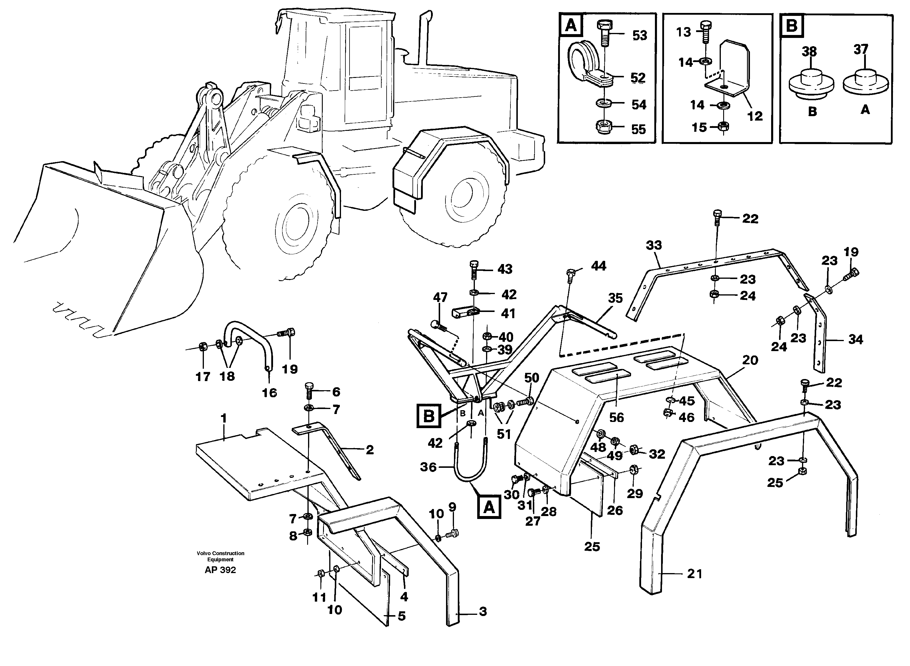 Wider mudguards, front / rear 94544 — volvo parts diagram