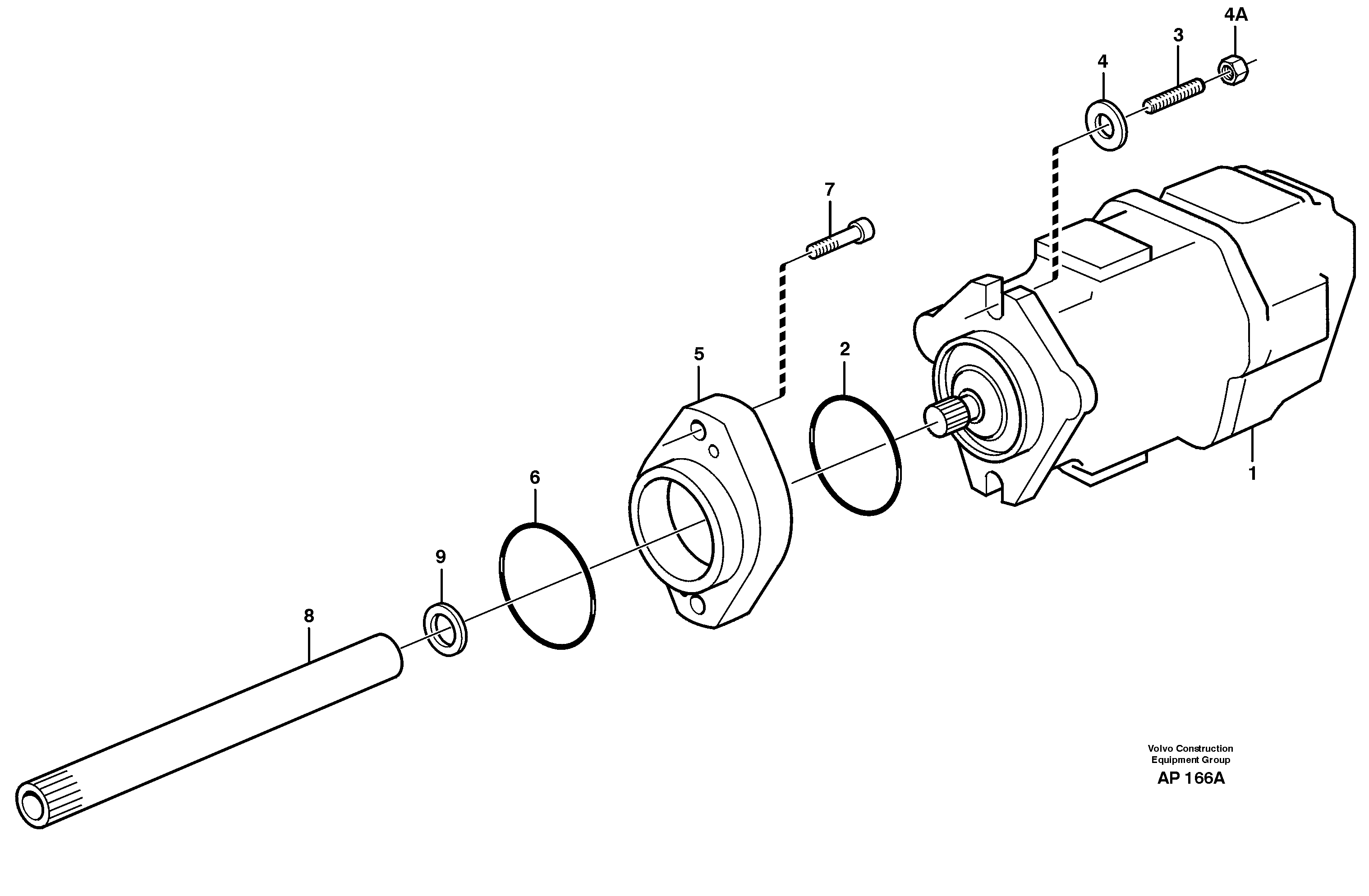 Hydraulic pump assembly — volvo parts diagram