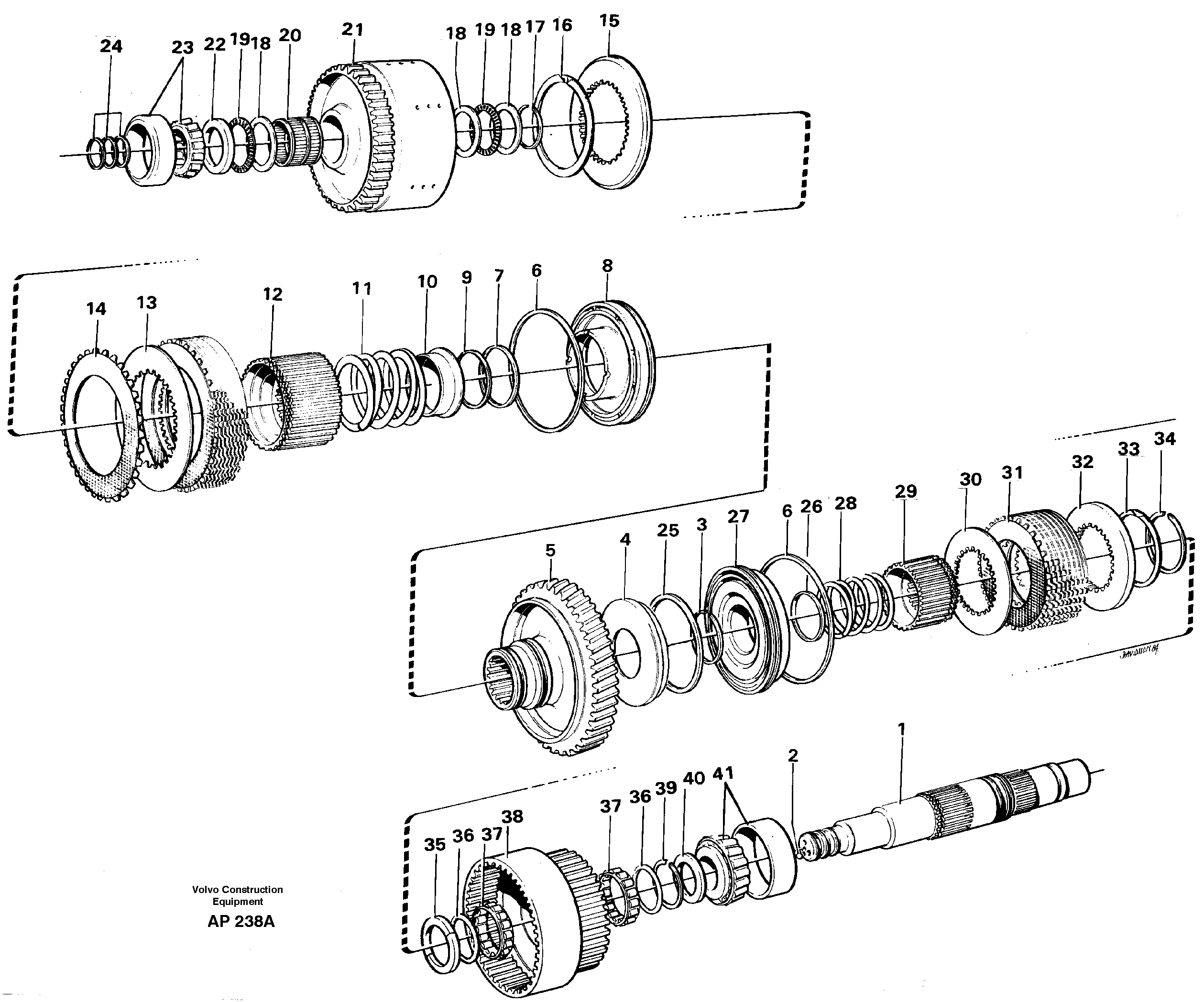 Hydraulic clutch forward / 1:st speed  30896,30887,22500 — volvo parts diagram