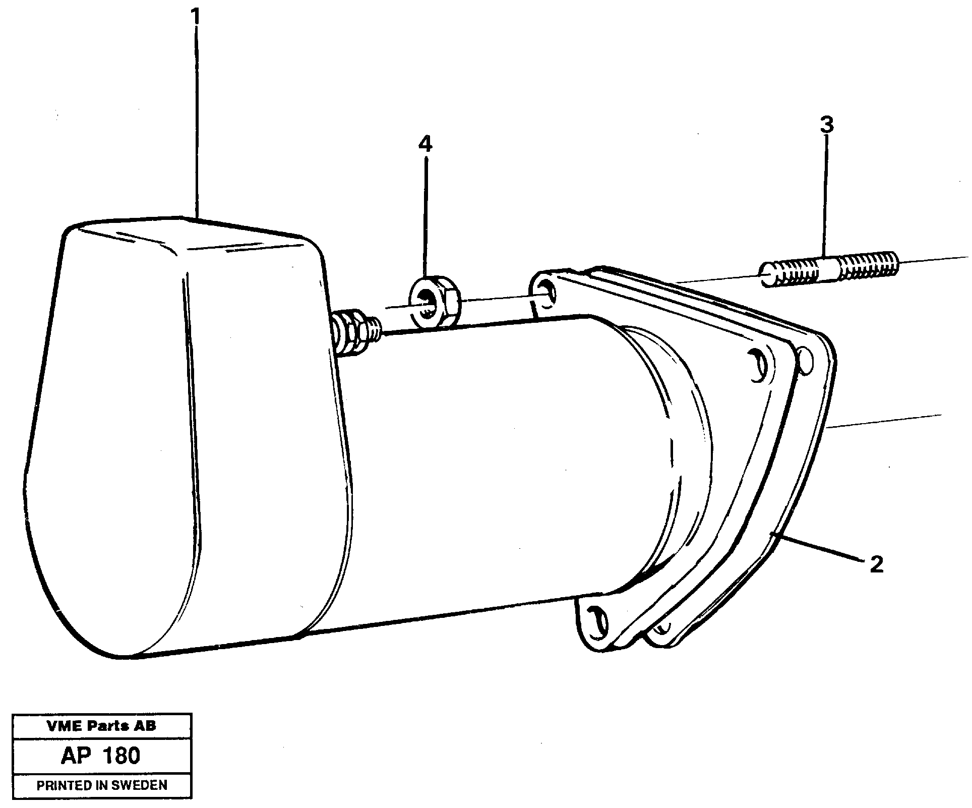 Starter motor with assembling details — volvo parts diagram