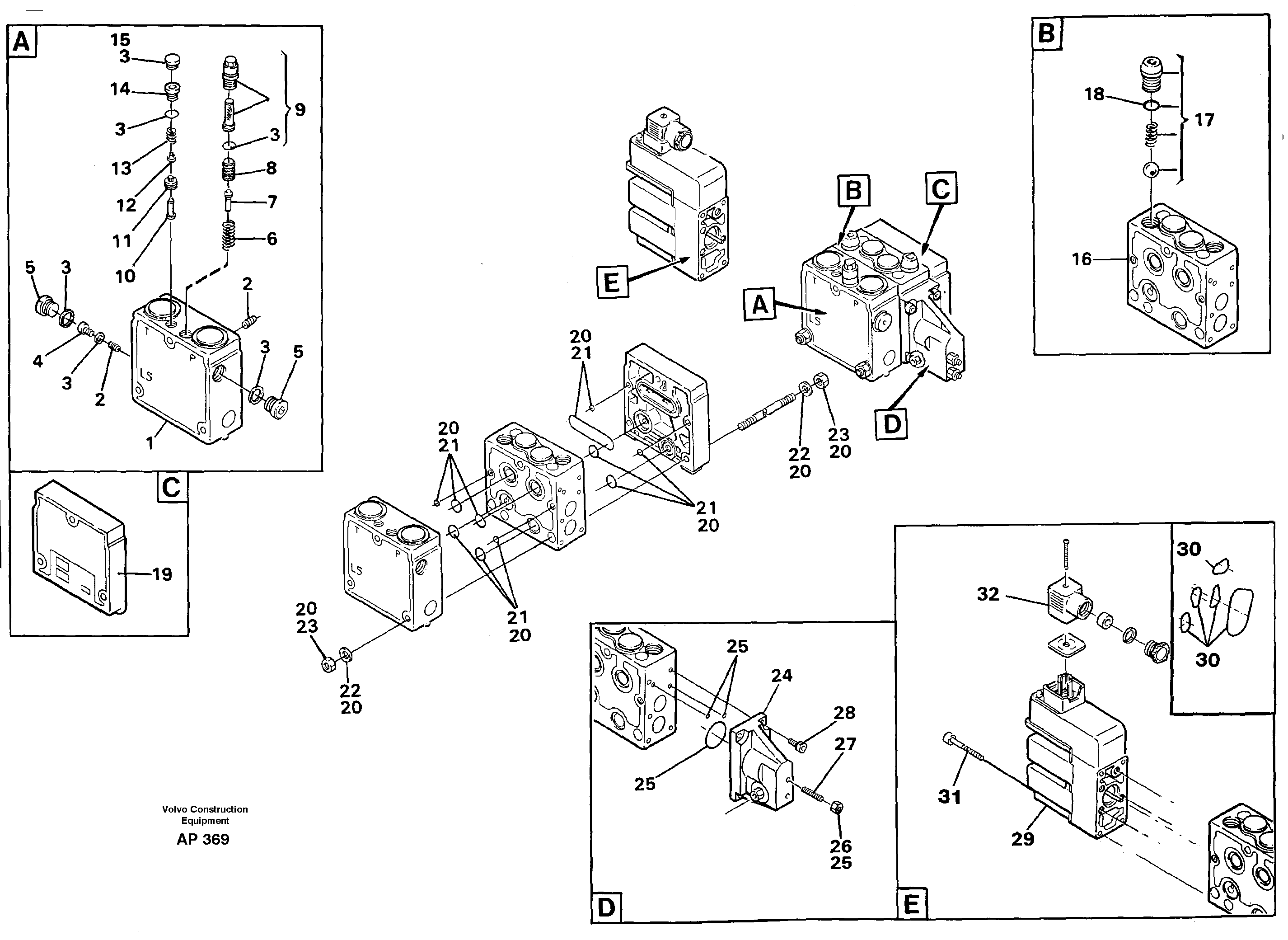 Valve, circuit body and return valve 94603 — volvo parts diagram
