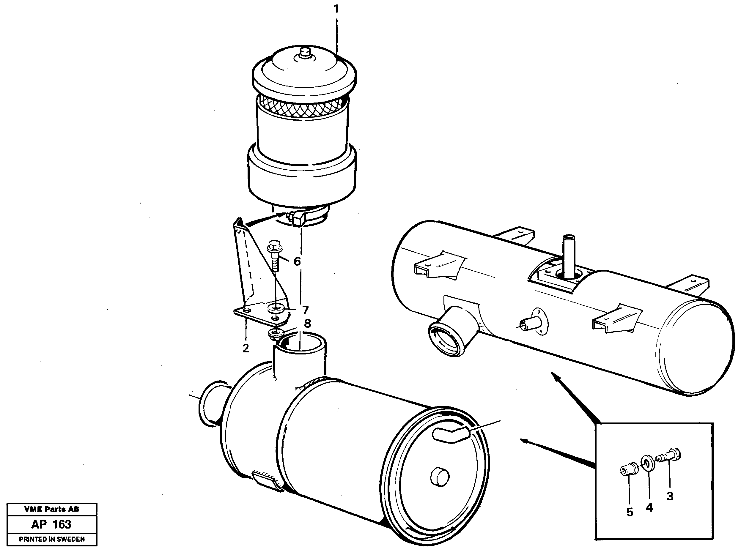 Pre cleaner cyclone type 90943 — volvo parts diagram