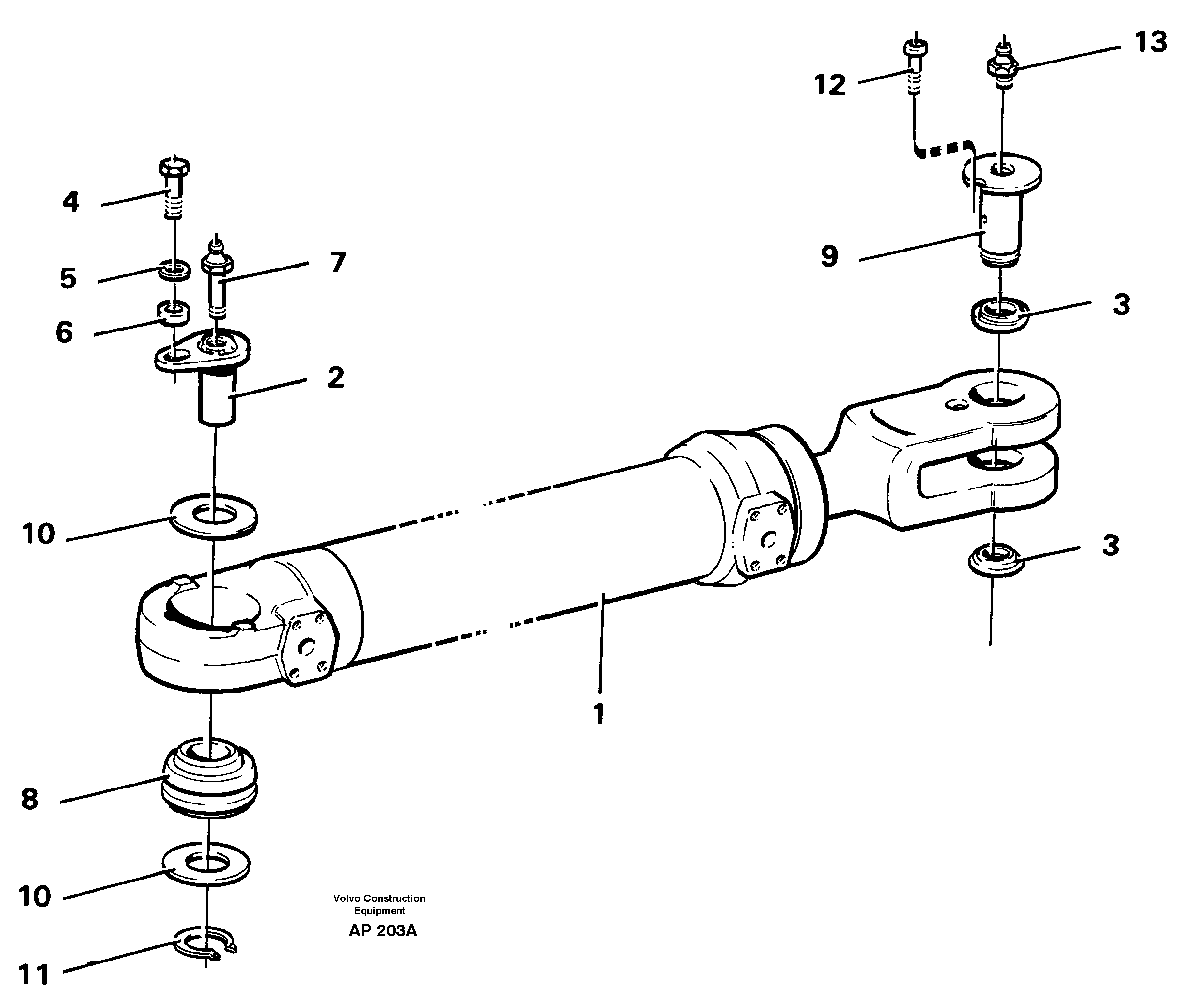Hydraulic cylinder Assembly — volvo parts diagram