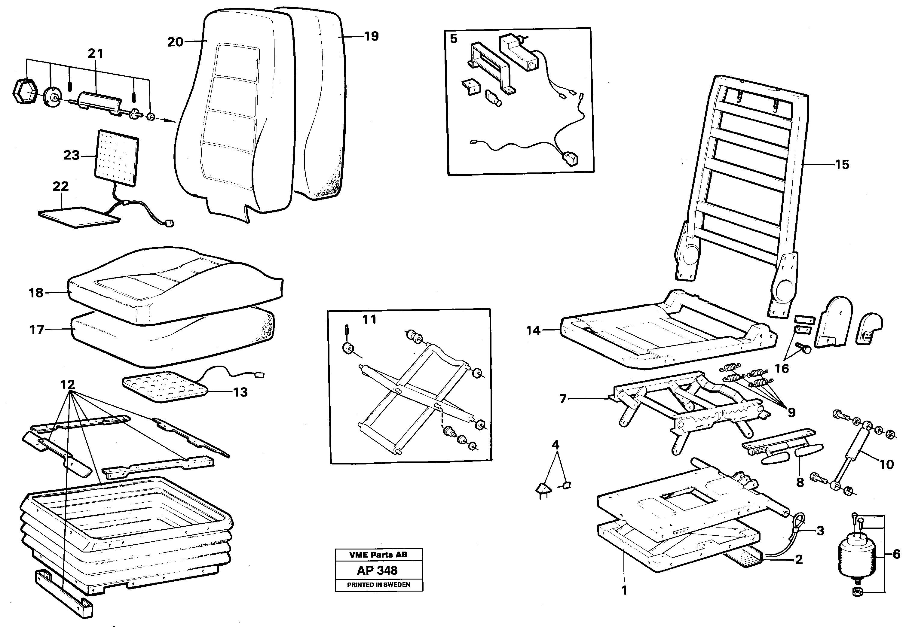 Driver's seat.  92382 — volvo parts diagram