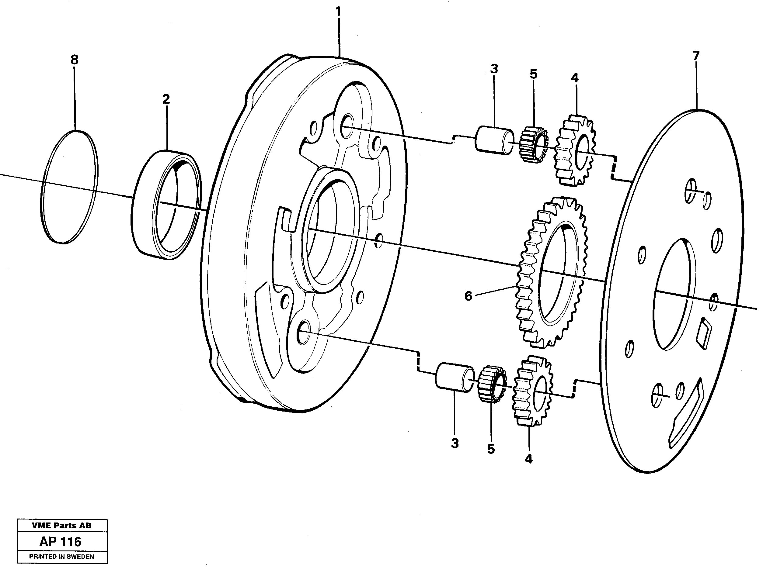 Hydraulic pump  30896,30887,22500 — volvo parts diagram
