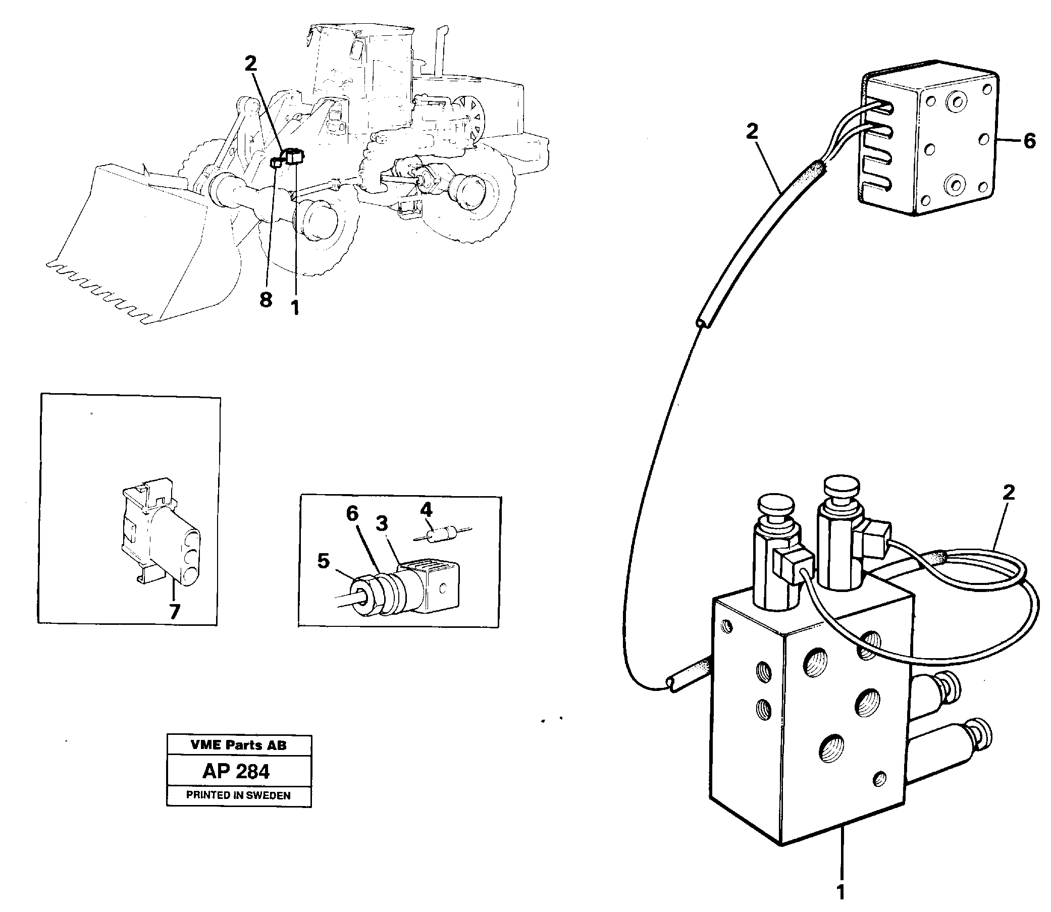 Cable harness boom suspension system, front.  94550 — volvo parts diagram