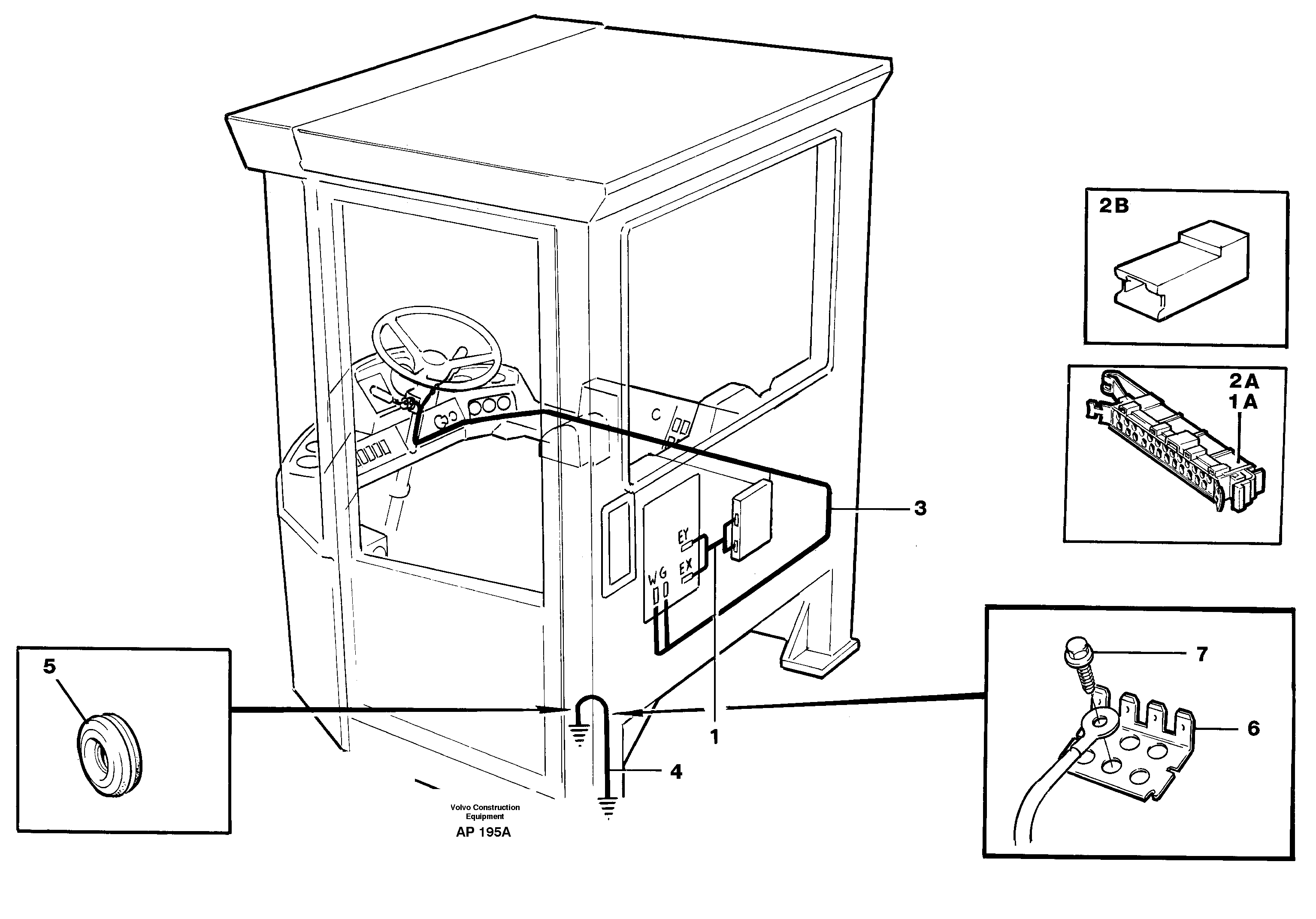 Cable harnesses, cab — volvo parts diagram