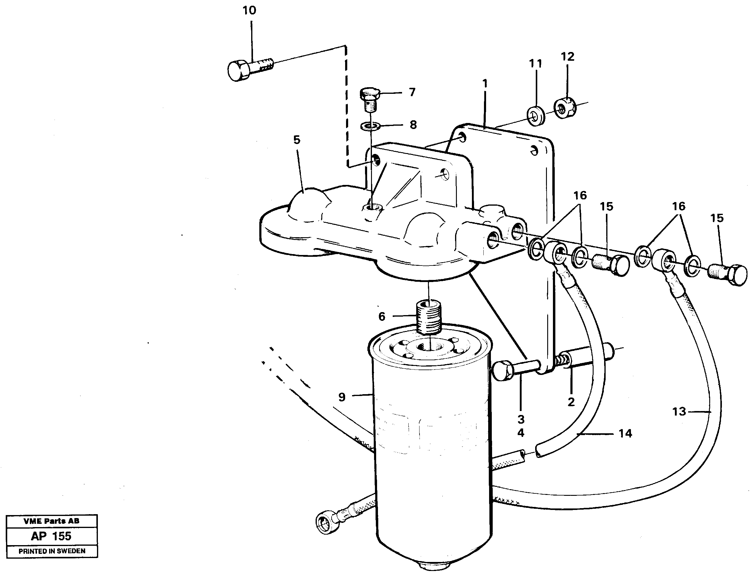 Extra fuel filter 90656 — volvo parts diagram