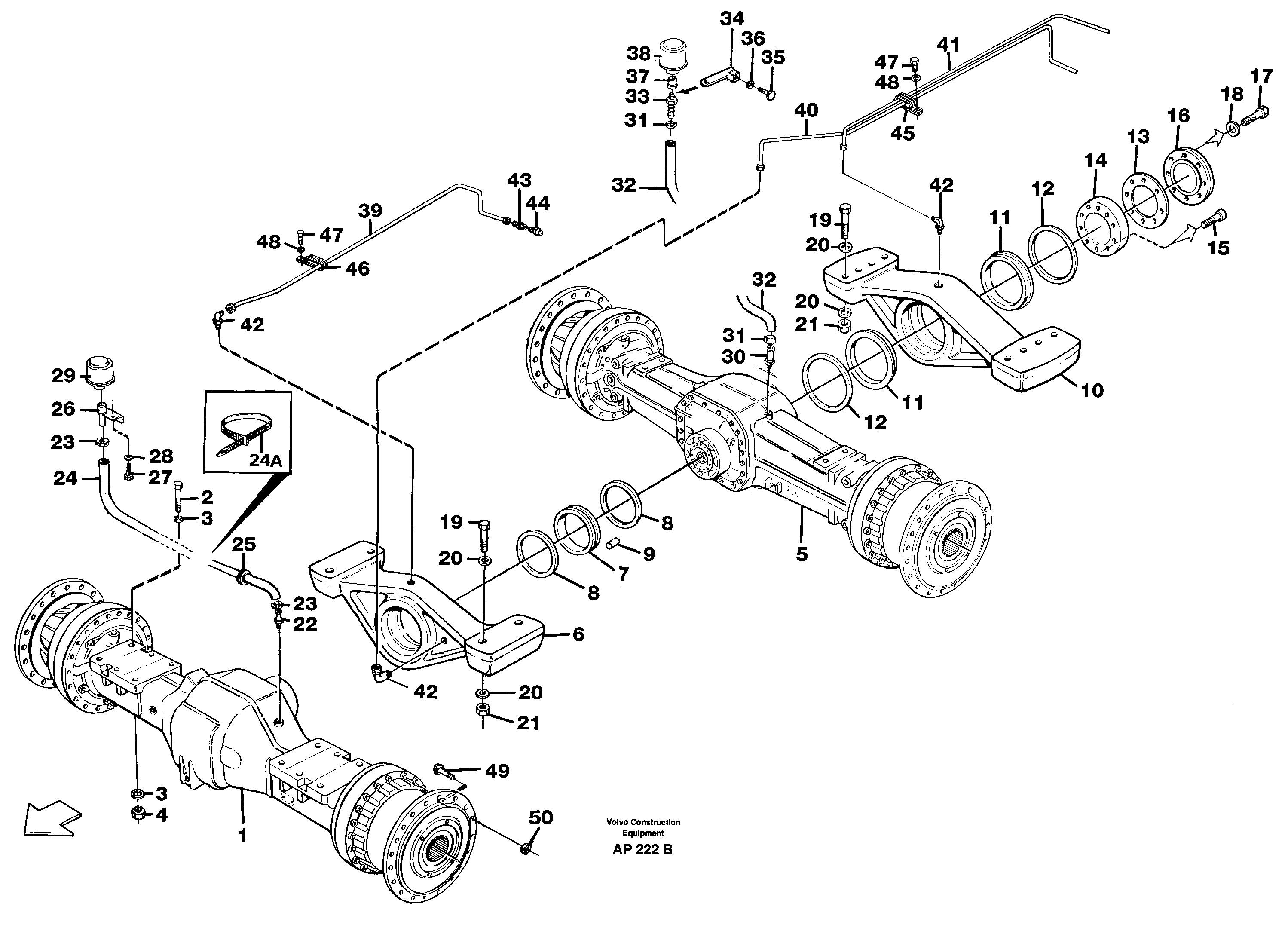 Planet axles with fitting parts — volvo parts diagram