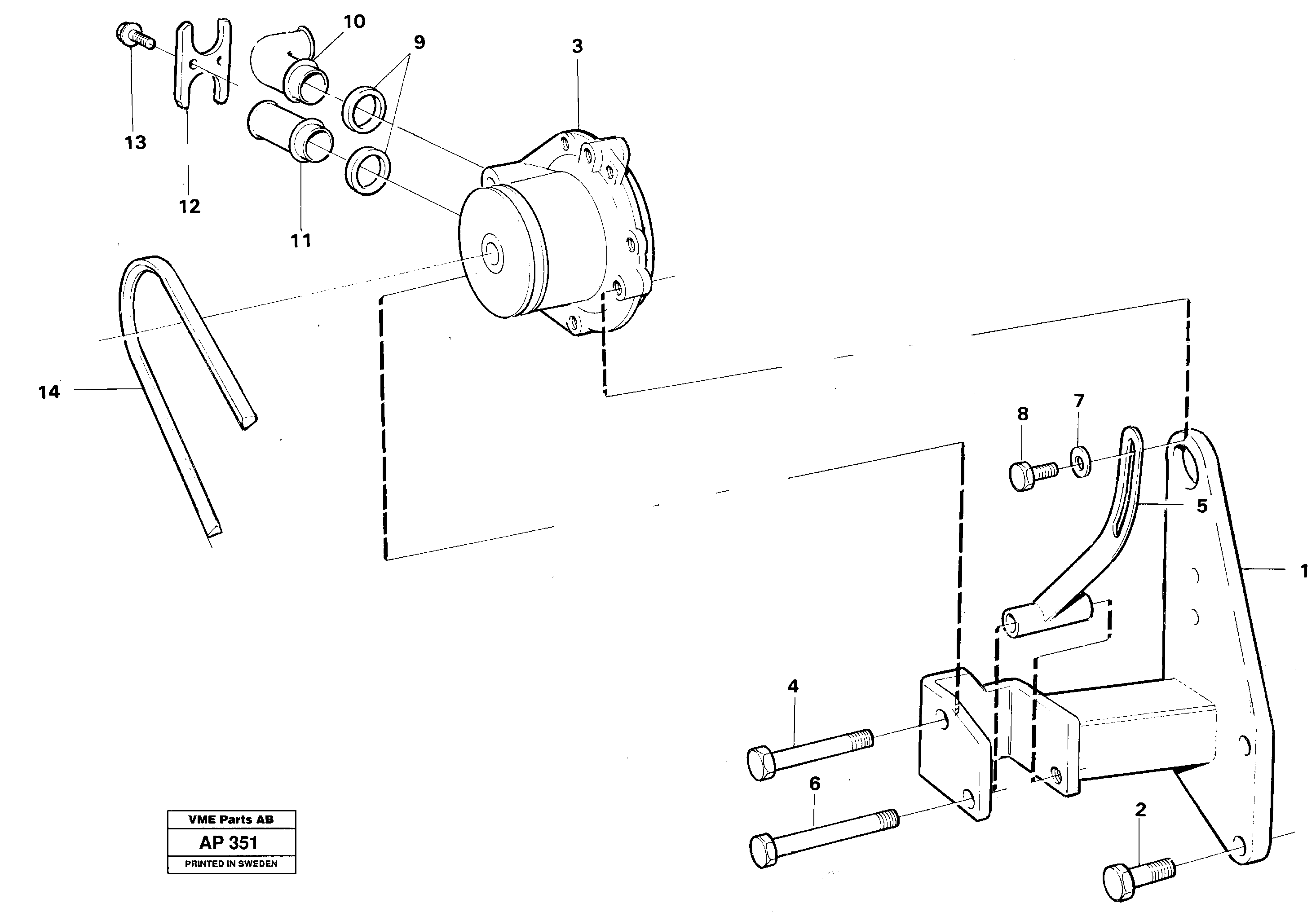 Waterpump, assembly — volvo parts diagram