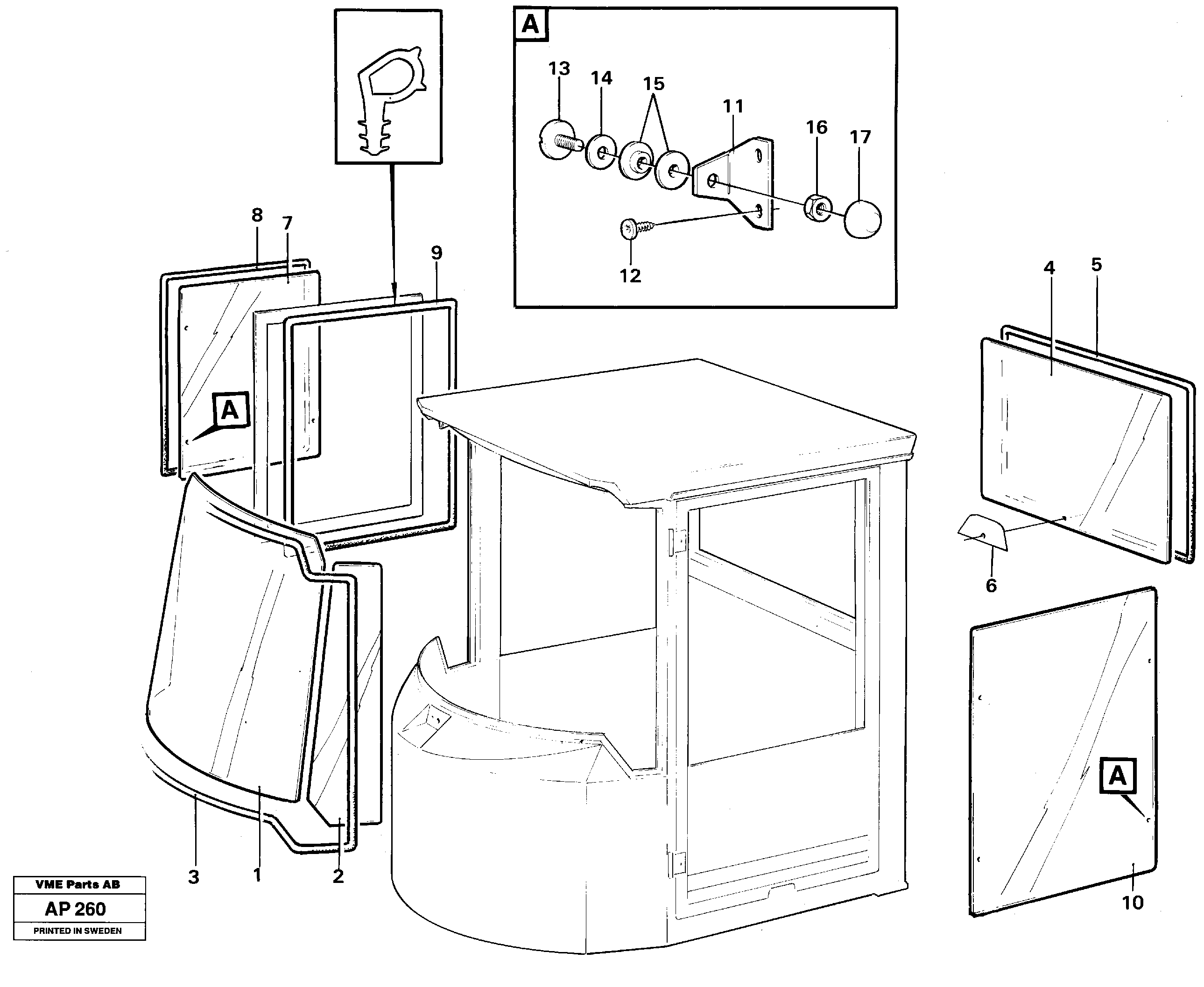 Glass panes — volvo parts diagram