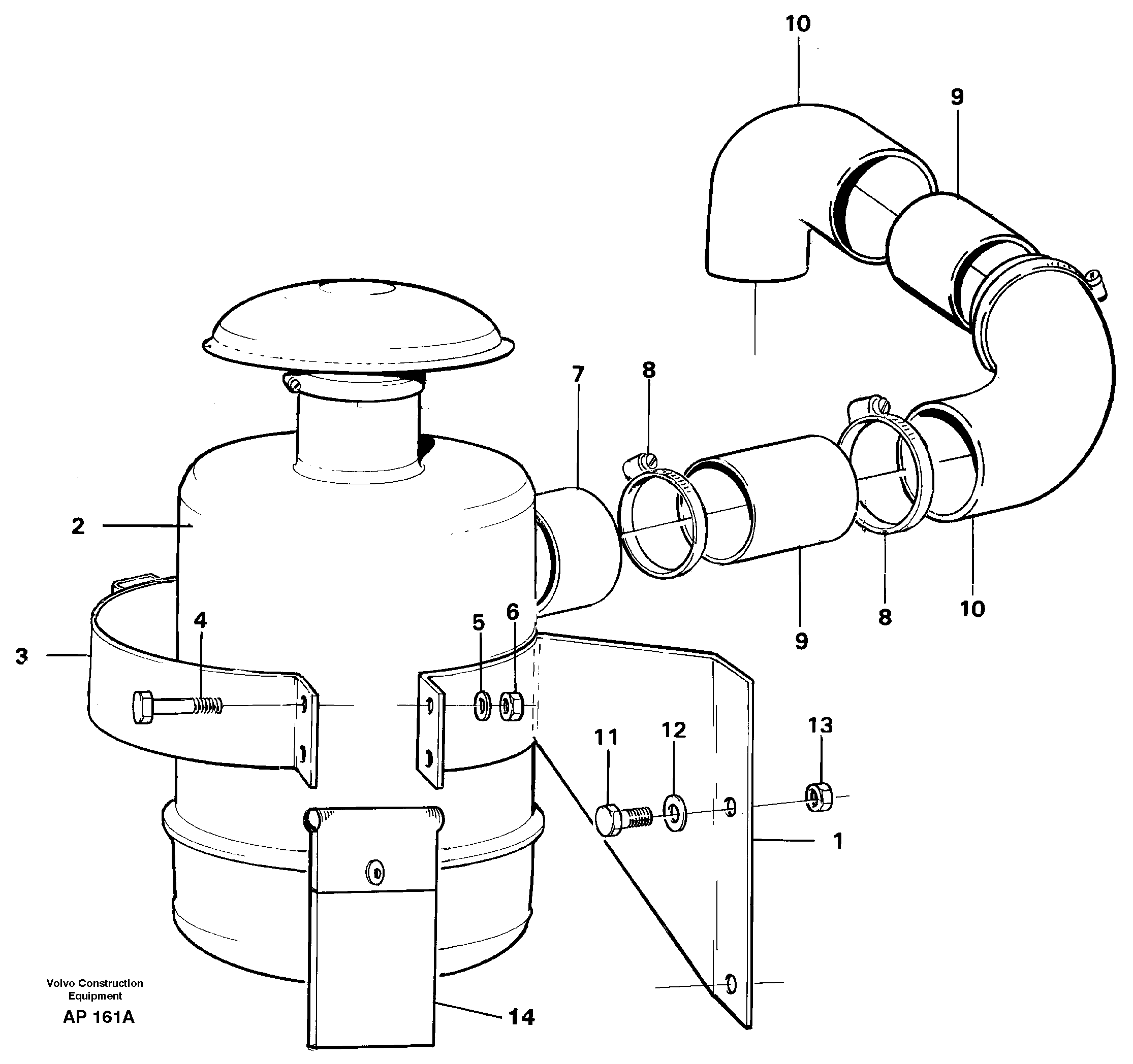 Oil bath filter 92038 — volvo parts diagram