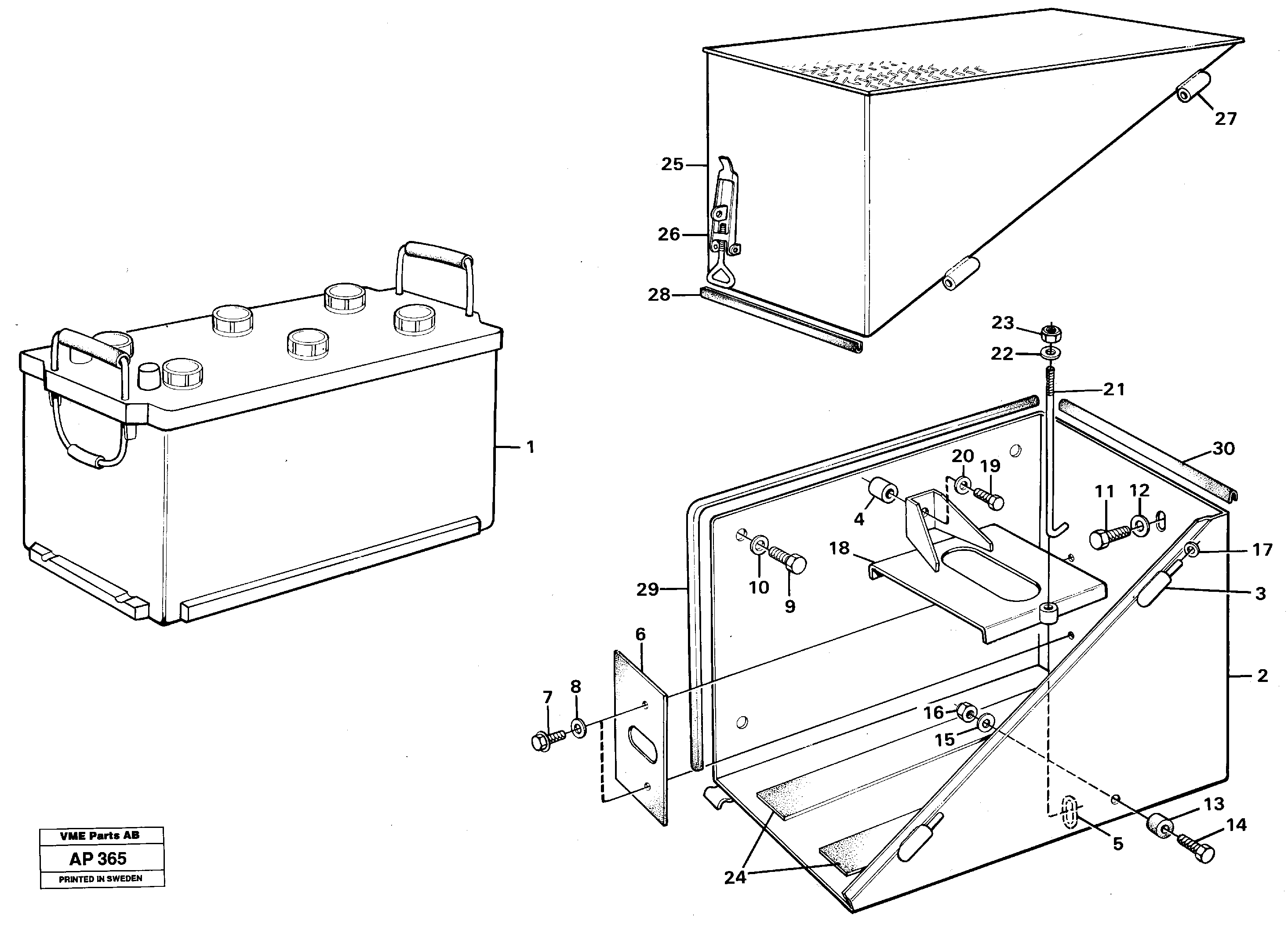 Battery box — volvo parts diagram