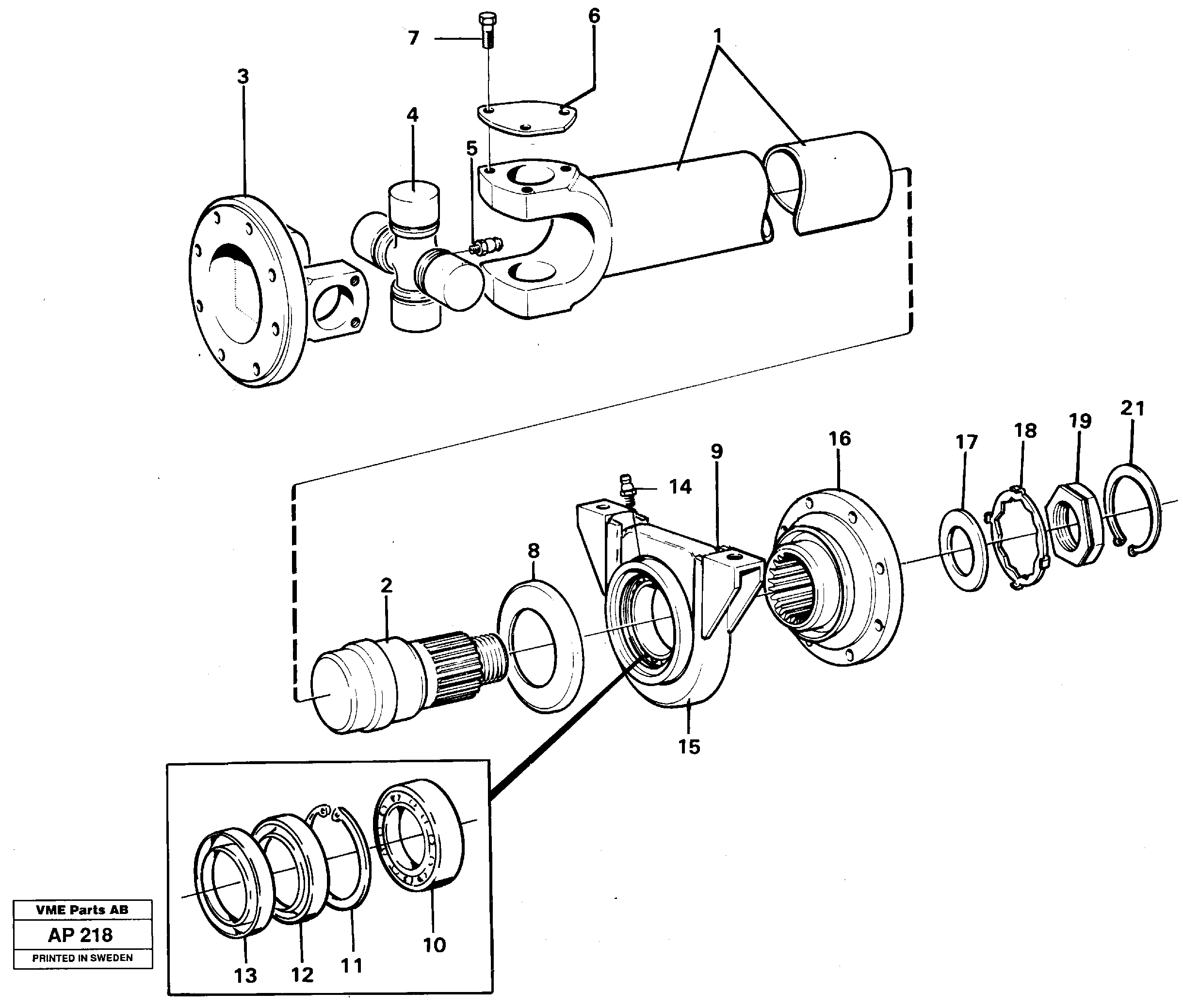 Propeller shaft — volvo parts diagram