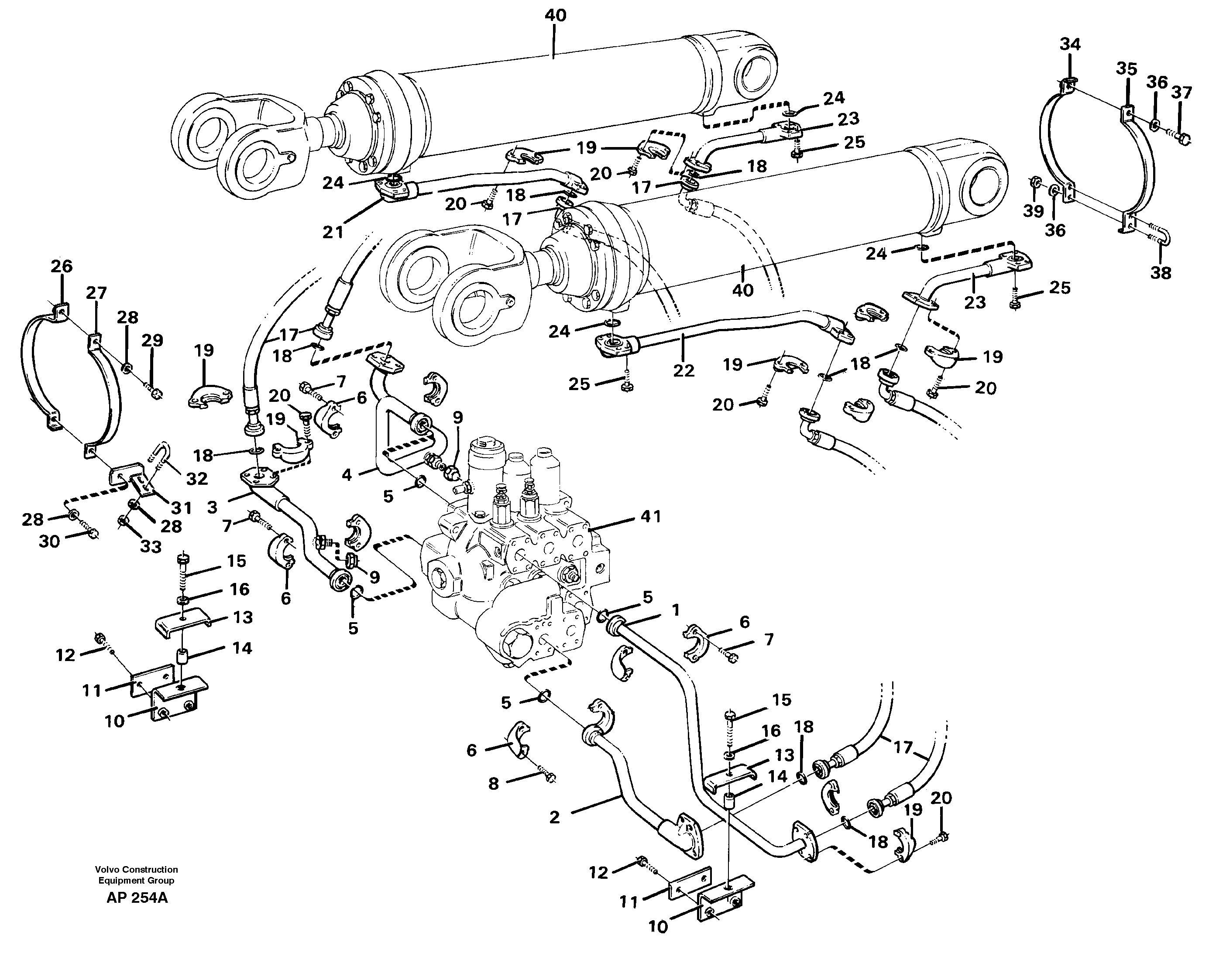 Hydraulic system Lift function — volvo parts diagram
