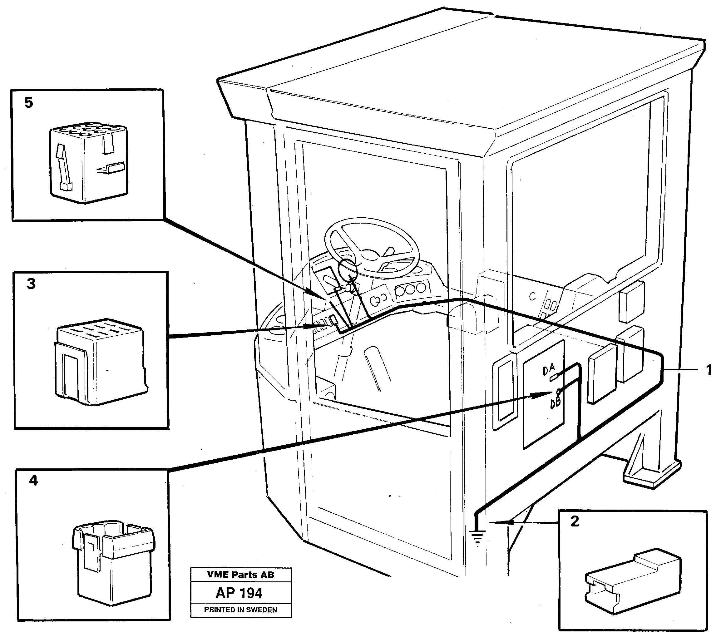 Cable harnesses, cab — volvo parts diagram