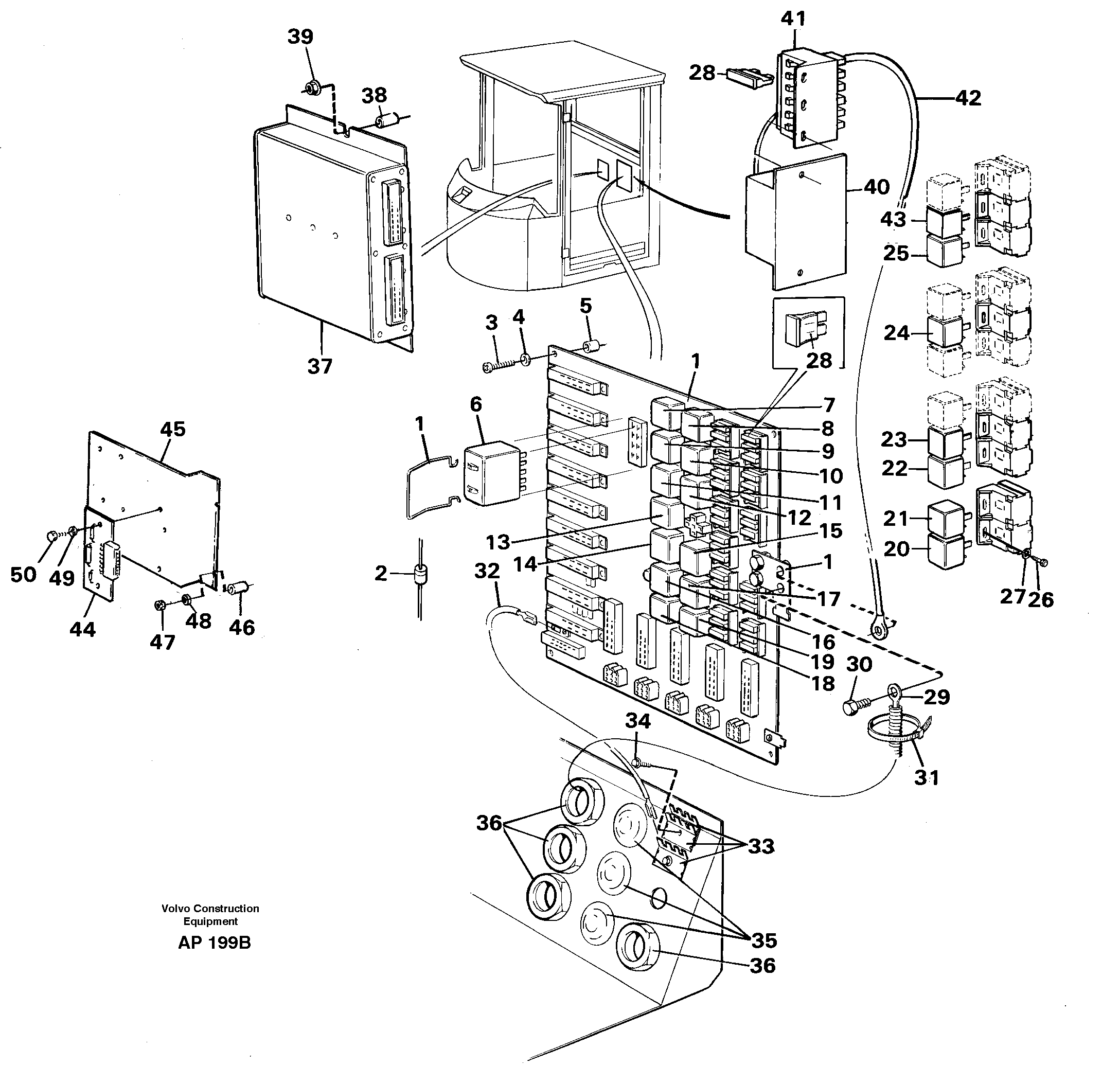 Electrical distribution box — volvo parts diagram