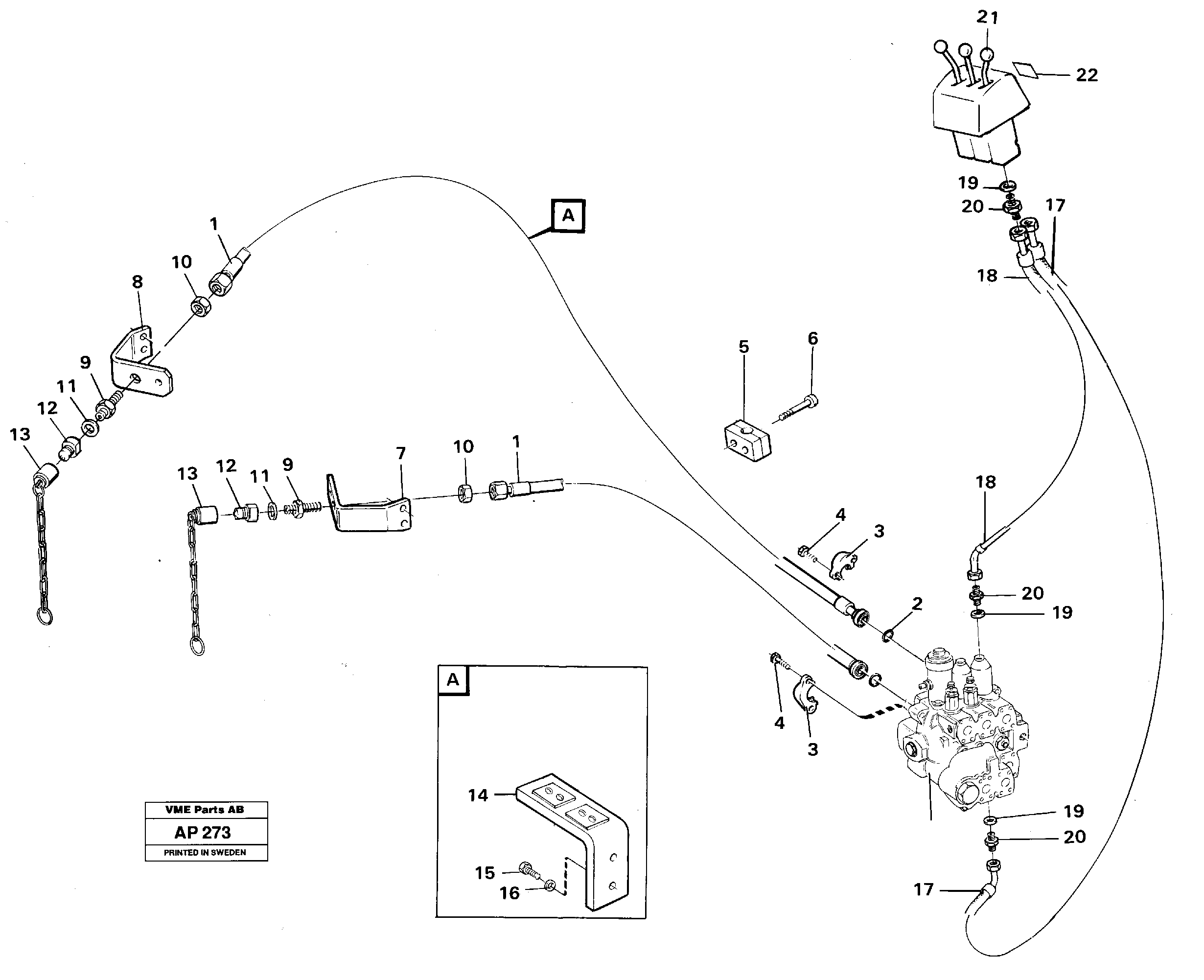 Extra hydraulic equipment3rd hydraulic control  92971 92421 93462 — volvo parts diagram