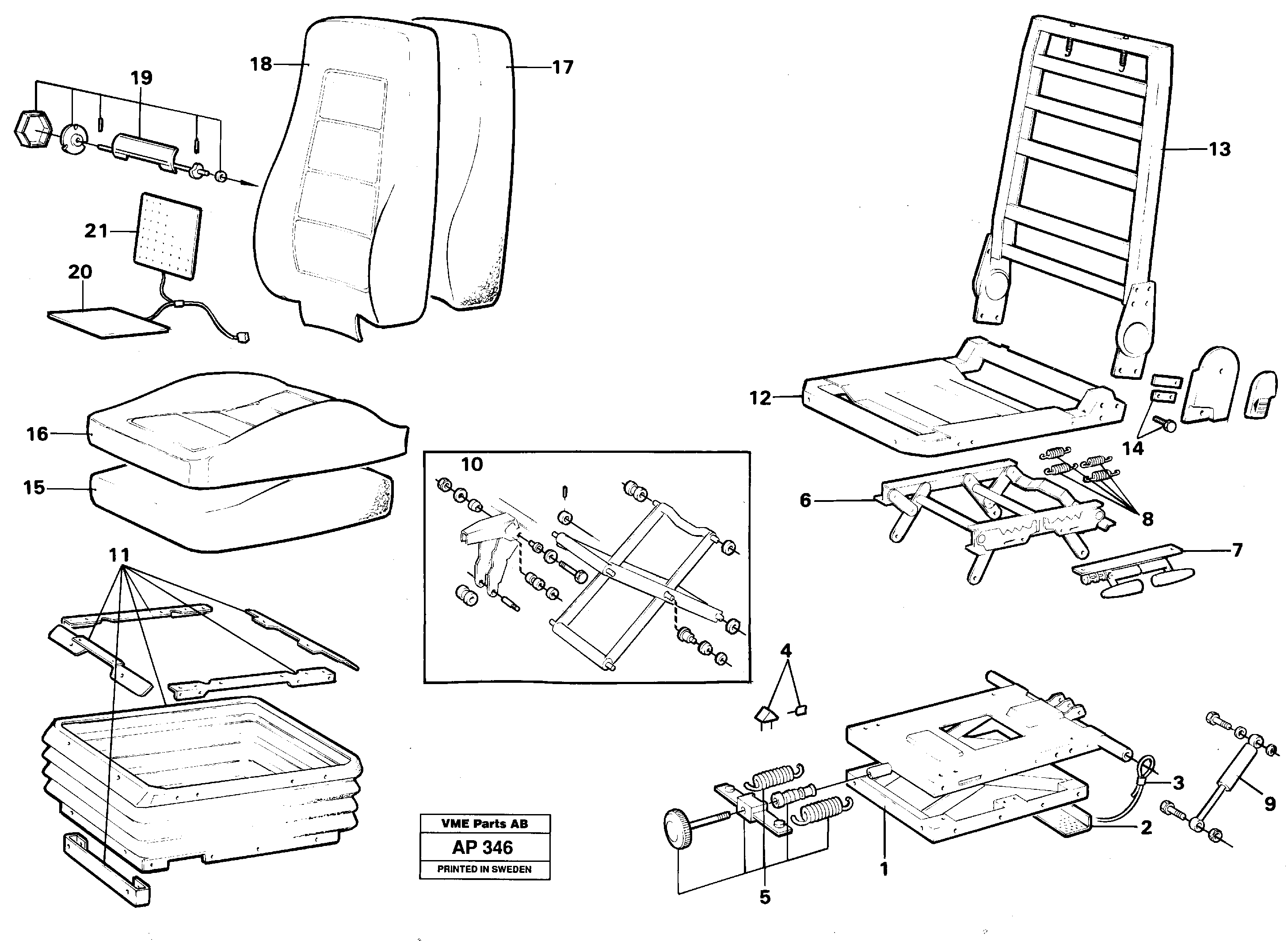 Driver's seat.  92381 — volvo parts diagram