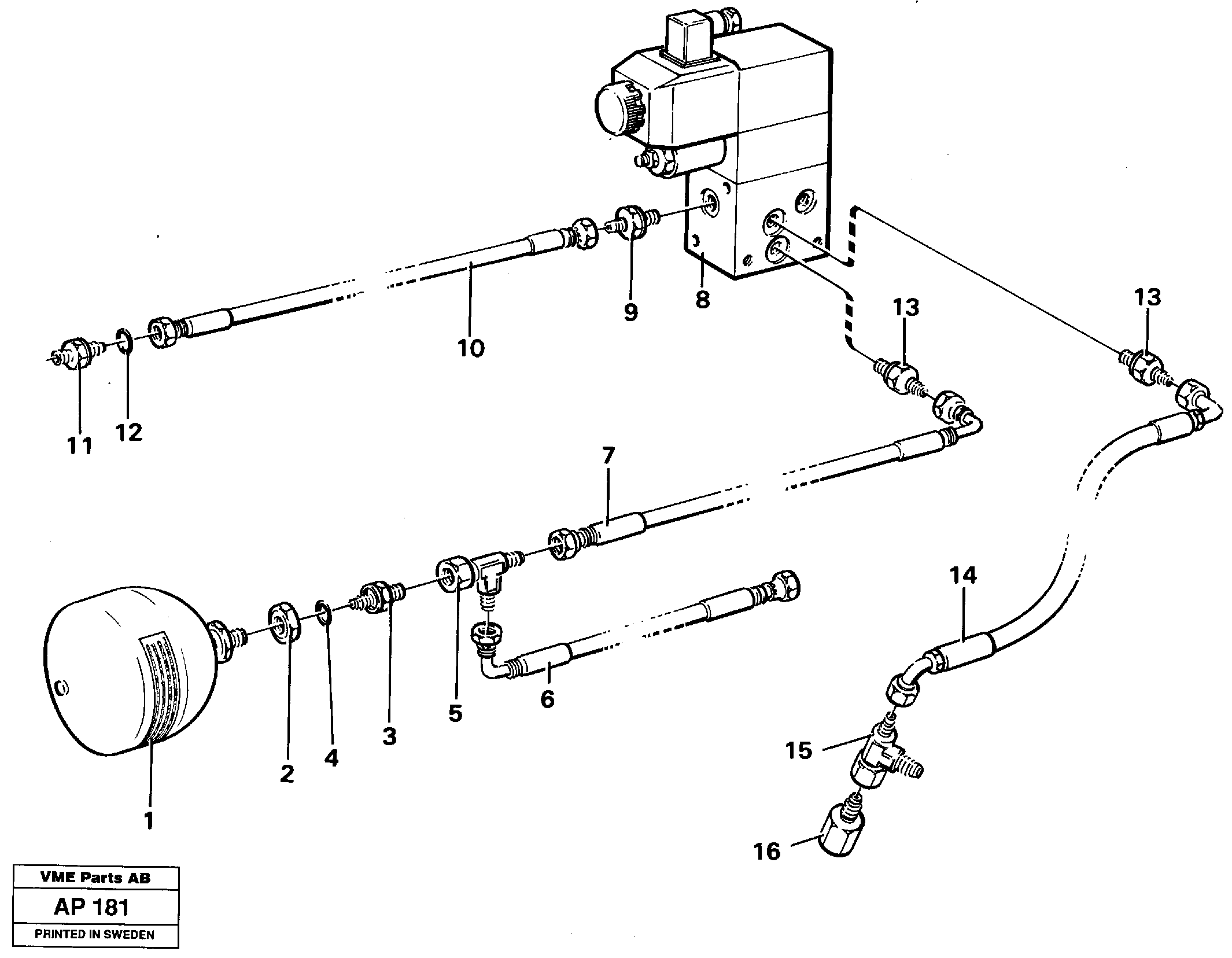 Parking brake, electro -hydraulic — volvo parts diagram