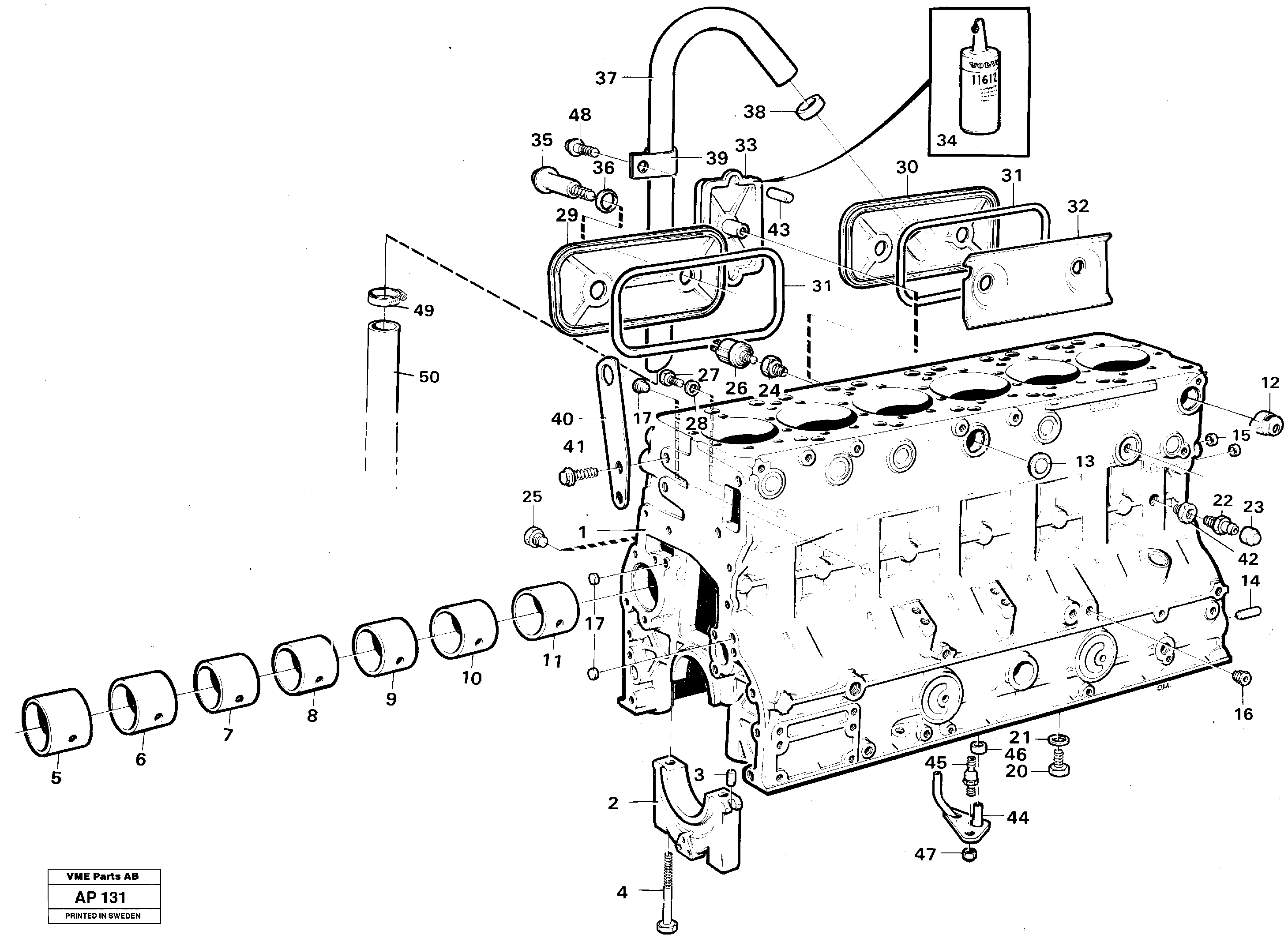 Cylinder block — volvo parts diagram
