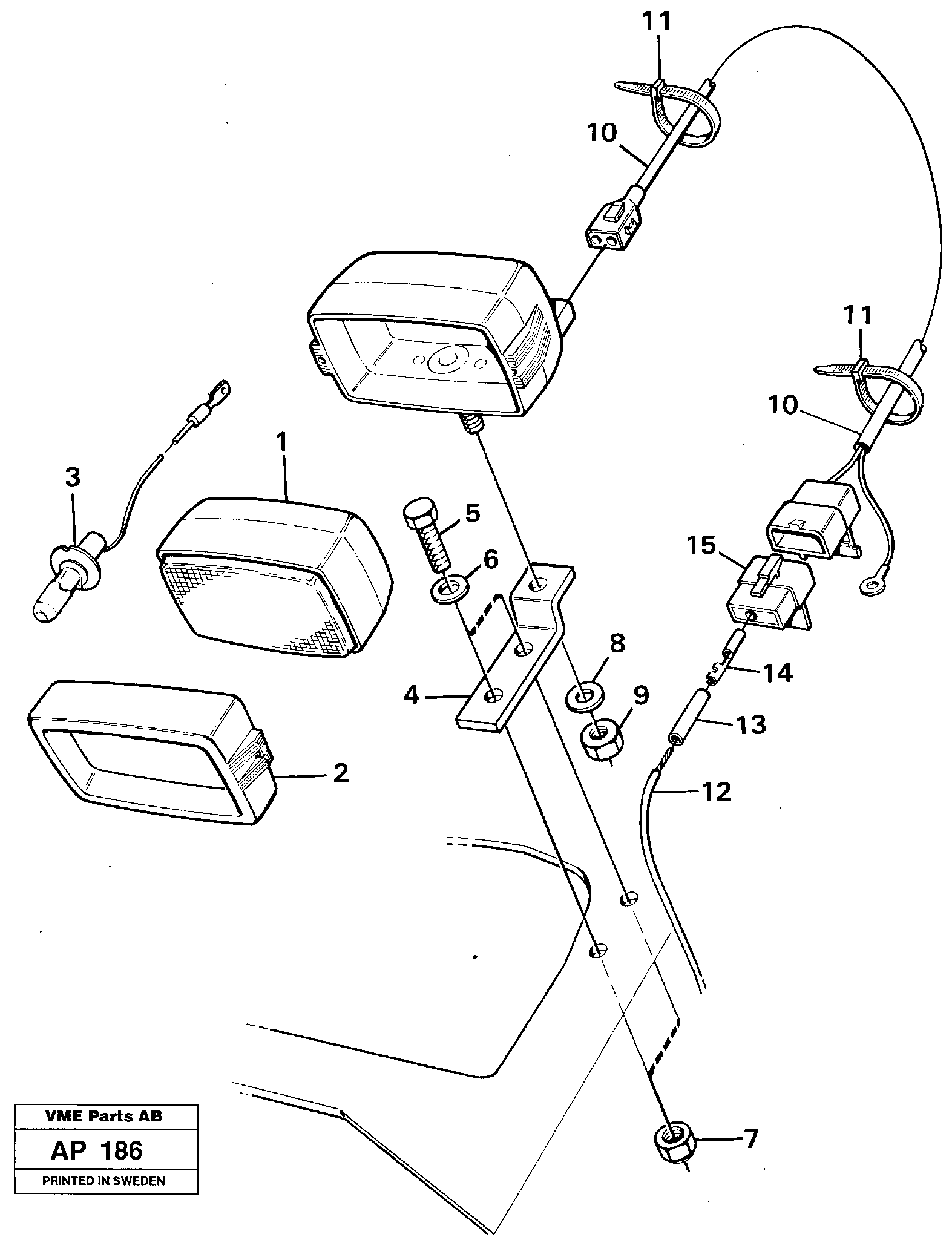 Attachment light. 91865 — volvo parts diagram