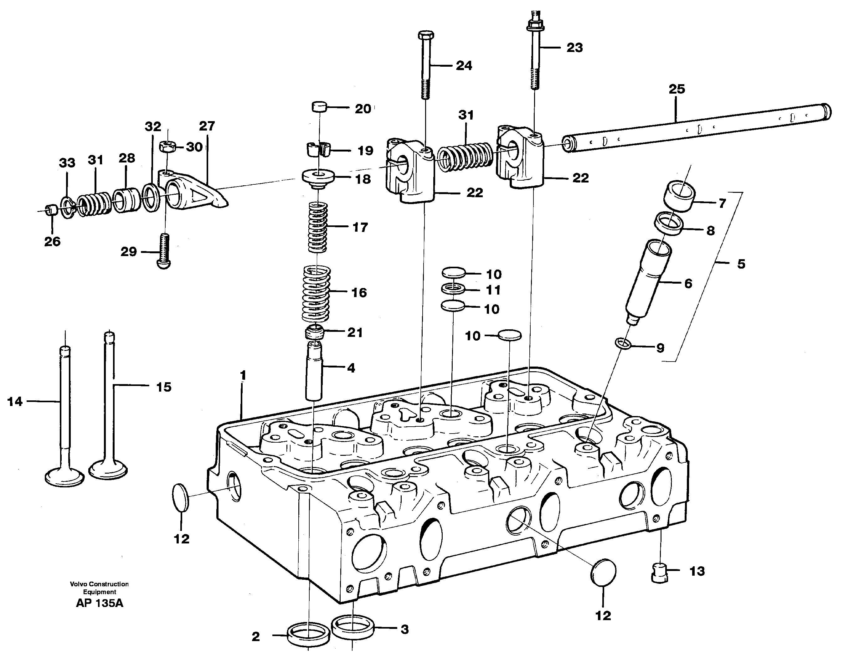 Cylinder head — volvo parts diagram