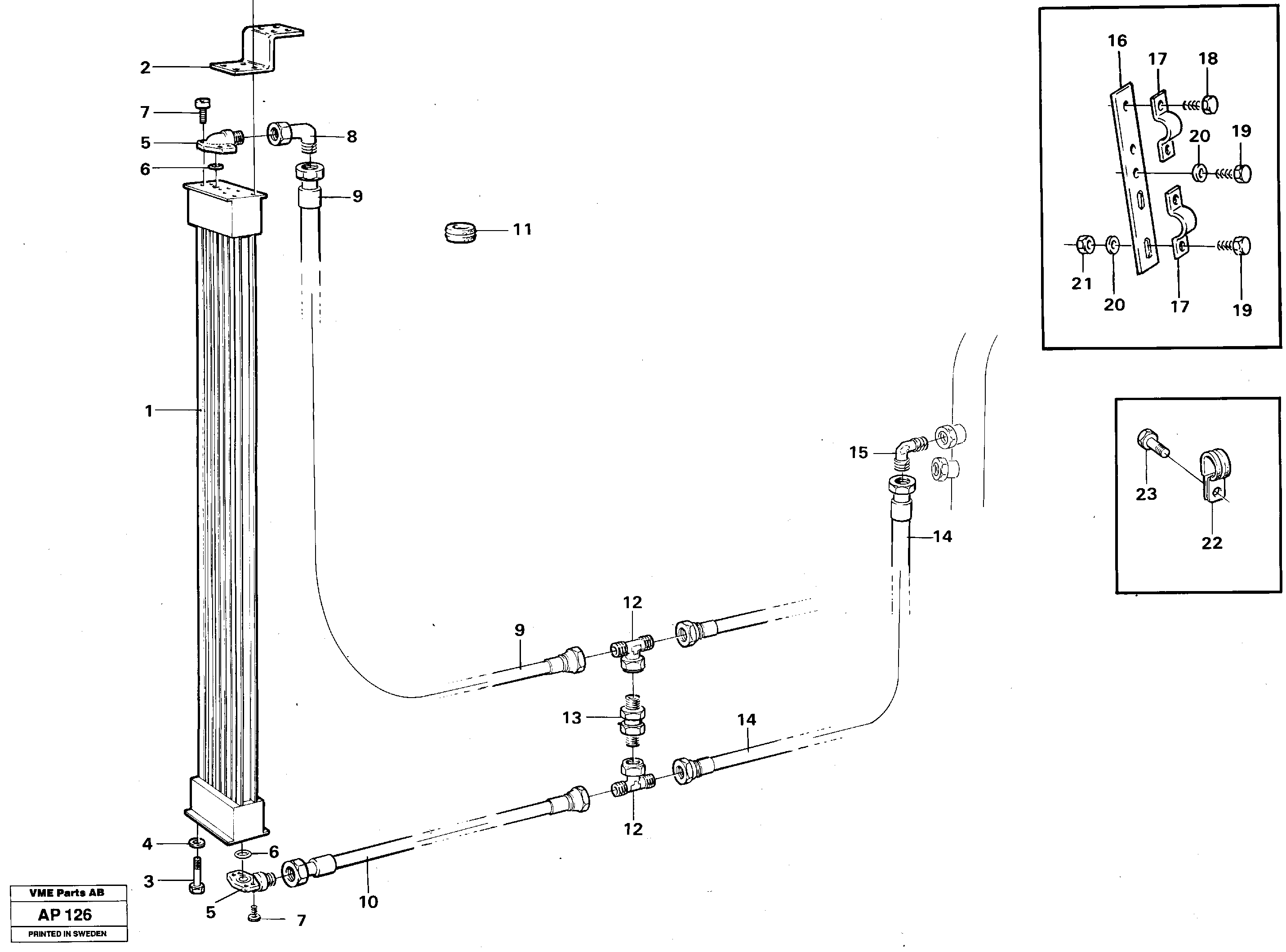 Hydraulic oil cooler — volvo parts diagram