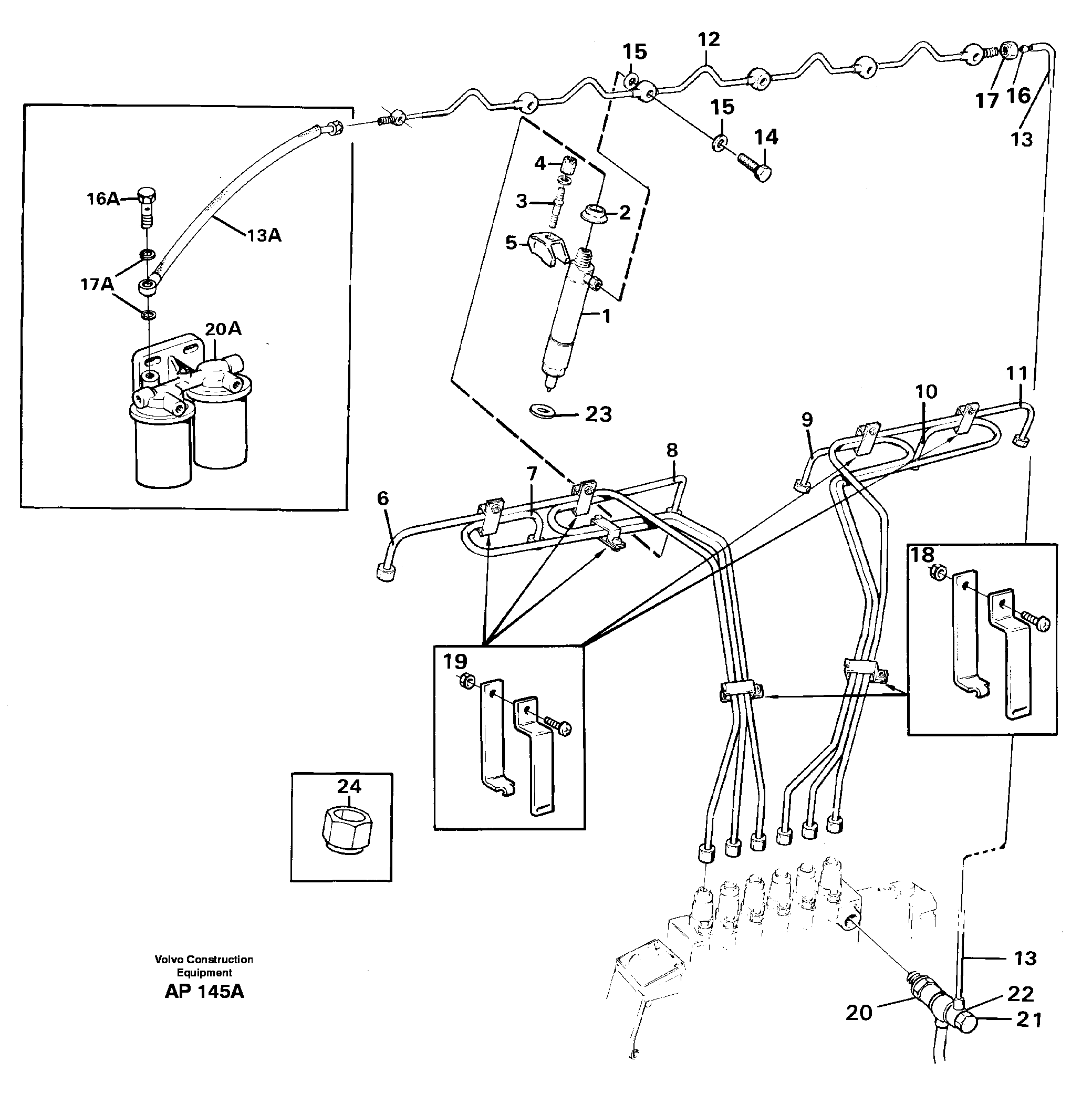 Fuel lines, injectors — volvo parts diagram
